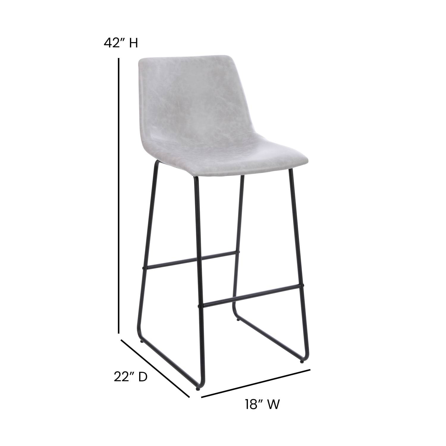 Flash Furniture 30 inch LeatherSoft Bar Height Barstools Set of 2 Light Gray PopularChairscom Flash Furniture 30 inch LeatherSoft Bar Height Barstools Set of 2 Light Gray PopularChairscom