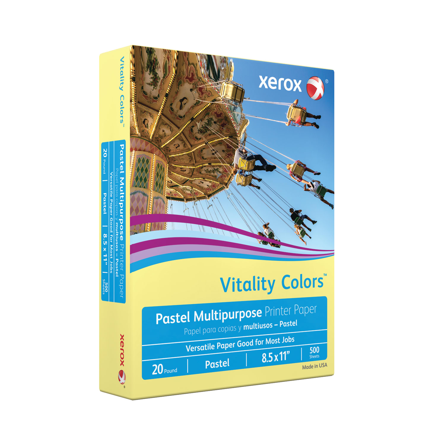 Xerox Vitality Colors Multi-Use Printer & Copy Paper, 1 Ream, Yellow, Letter (8.5in x 11in), 500 Sheets Per Ream, 20 Lb, 30% Recycled - Image 3
