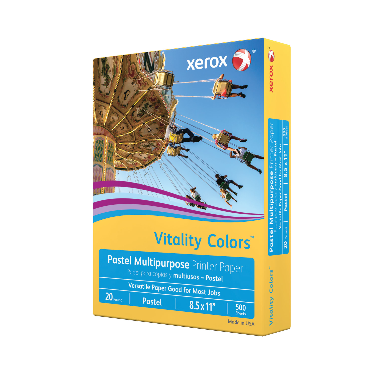 Xerox Vitality Colors Multi-Use Printer & Copy Paper, 1 Ream, Goldenrod, Letter (8.5in x 11in), 500 Sheets Per Ream, 20 Lb, 30% Recycled - Image 4