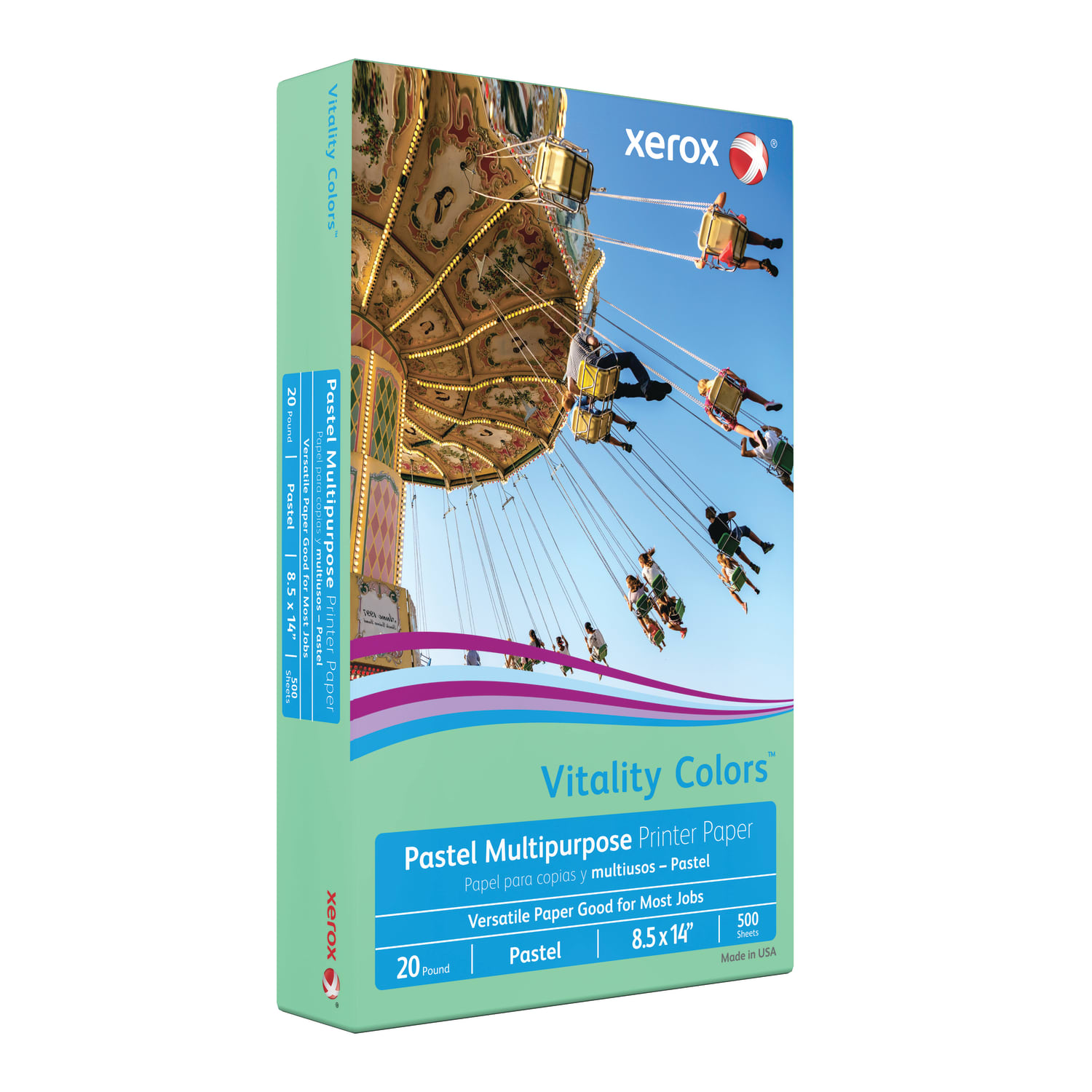 Xerox Vitality Colors Multi-Use Printer & Copy Paper, 1 Ream, Green, Legal (8.5in x 14in), 500 Sheets Per Ream, 20 Lb, 30% Recycled - Image 3