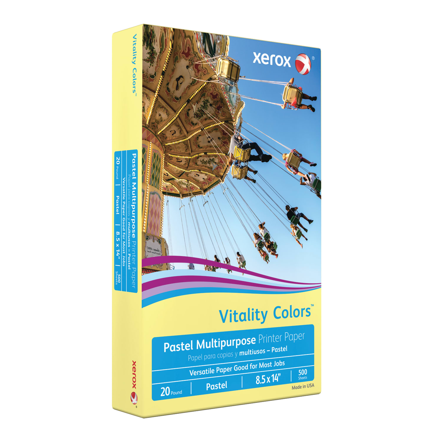 Xerox Vitality Colors Multi-Use Printer & Copy Paper, 1 Ream, Yellow, Legal (8.5in x 14in), 500 Sheets Per Ream, 20 Lb, 30% Recycled - Image 3