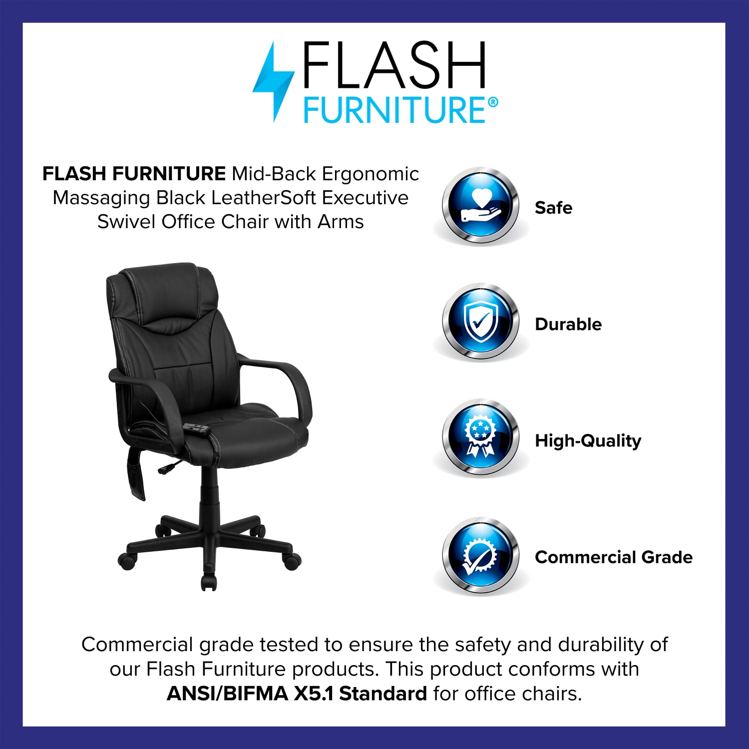 Flash Furniture Ergonomic LeatherSoft Faux Leather HighBack Massaging Chair Black PopularChairscom Flash Furniture Ergonomic LeatherSoft Faux Leather High Back Massaging Chair Black PopularChairscom