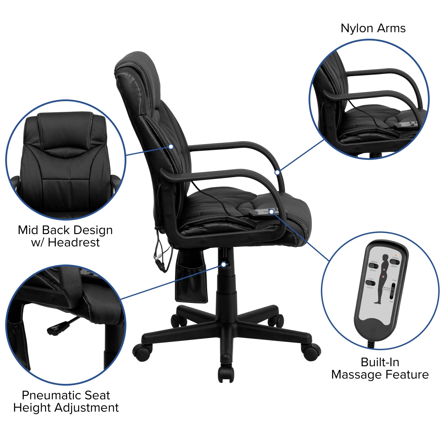 Flash Furniture Ergonomic LeatherSoft Faux Leather HighBack Massaging Chair Black PopularChairscom Flash Furniture Ergonomic LeatherSoft Faux Leather High Back Massaging Chair Black PopularChairscom