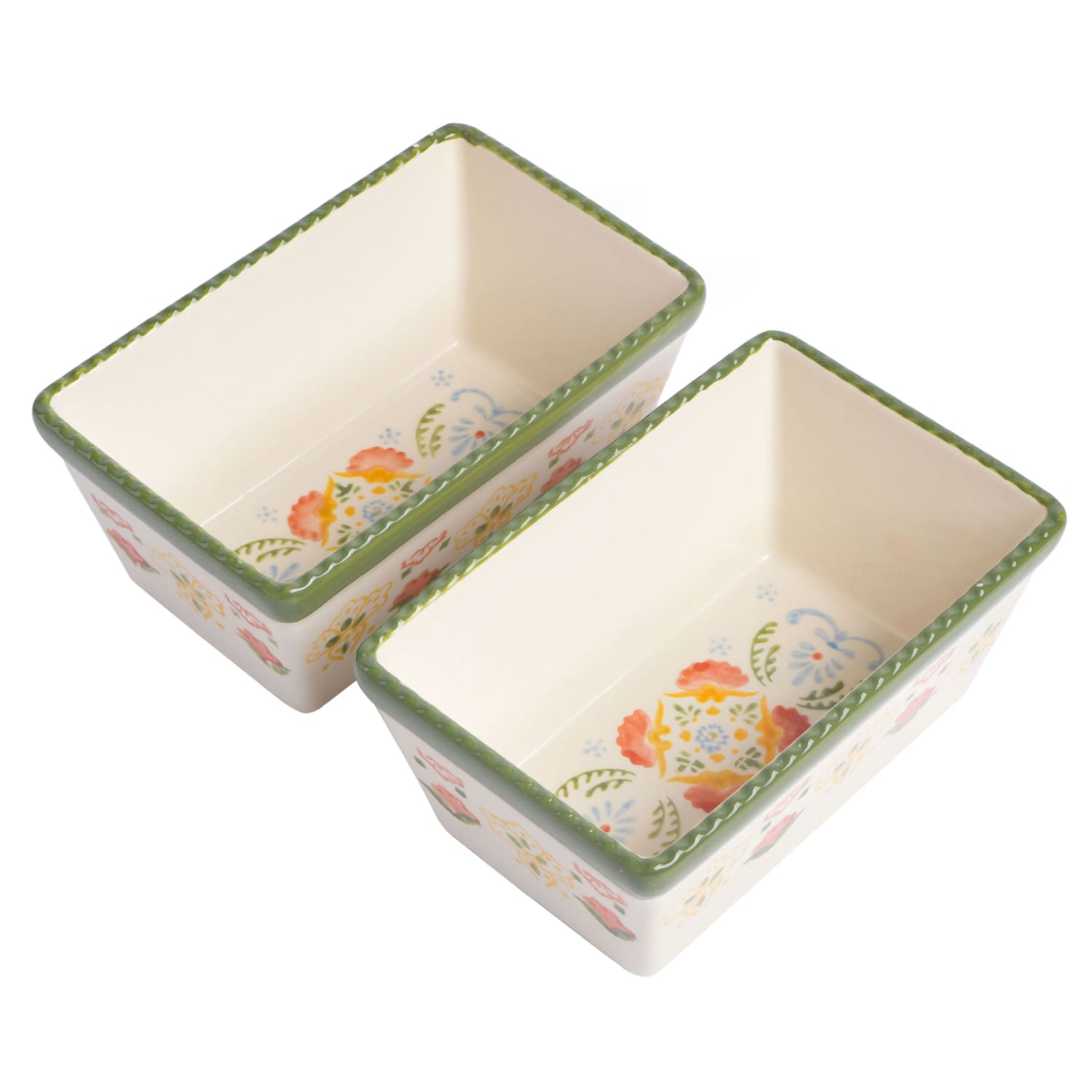 Gibson Laurie Gates Tierra 6-Piece Hand-Painted Stoneware Bakeware Set, White - Image 5