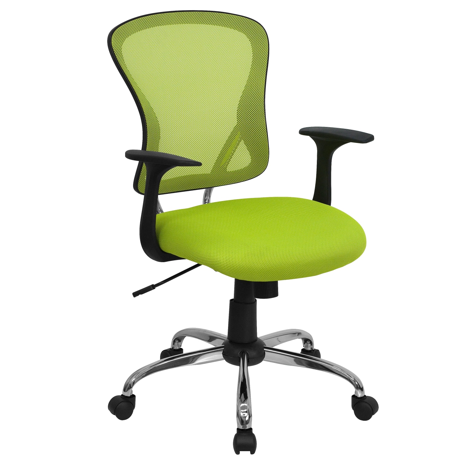 Flash Furniture Mesh Mid-Back Task Chair, Green/Black/Chrome - Image 3
