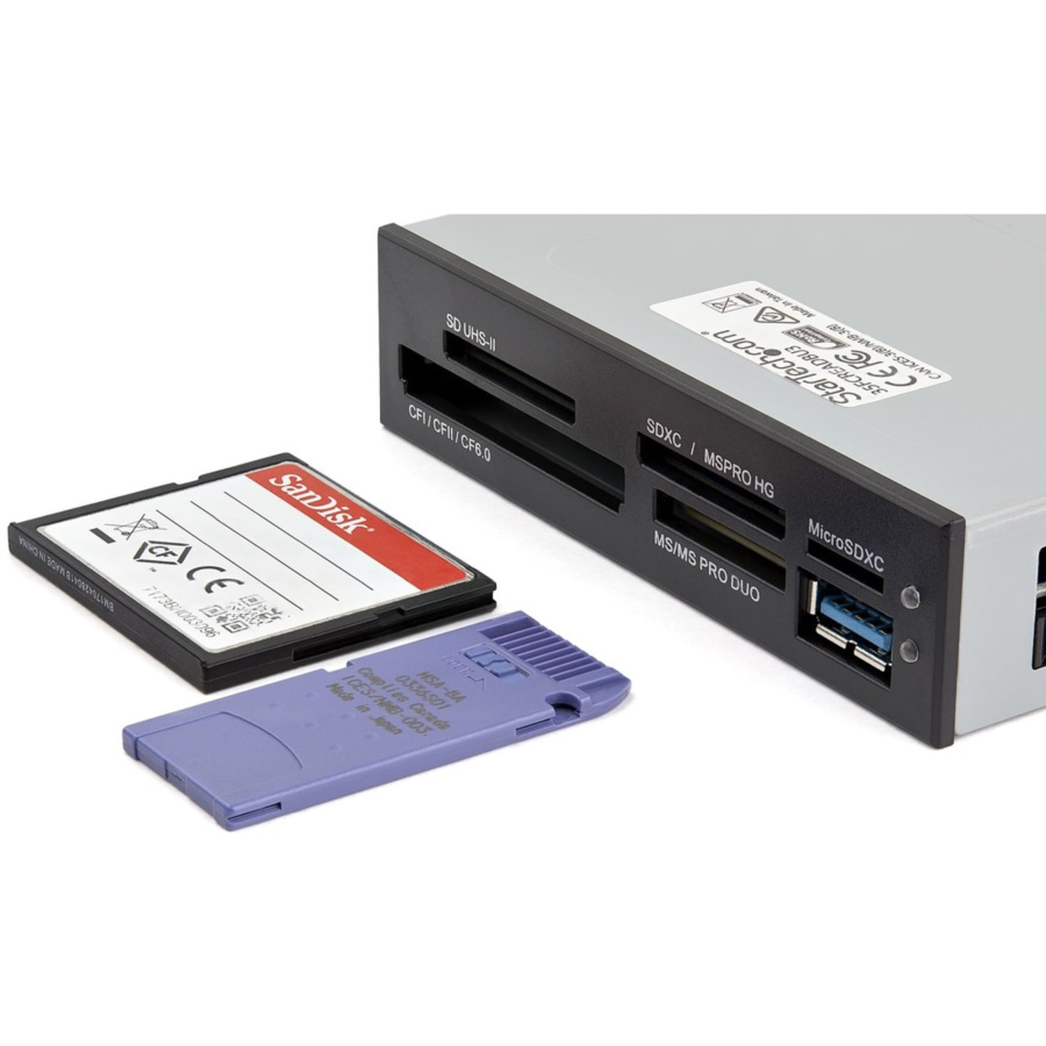 StarTech.com USB 3.0 Internal Multi-Card Reader with UHS-II Support - SD/Micro SD/MS/CF Memory Card Reader - 35FCREADBU3 - Image 4