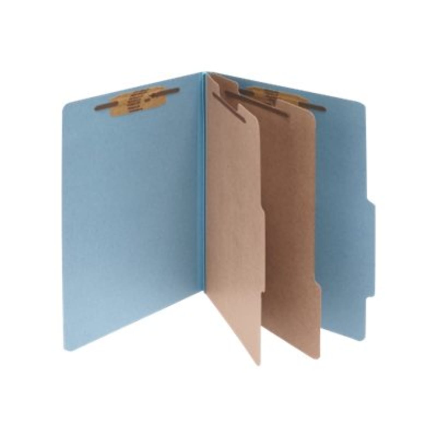 ACCO Durable Pressboard Classification Folders, Letter Size, 3in Expansion, 2 Partitions, 60% Recycled, Sky Blue, Box Of 10 - Image 3