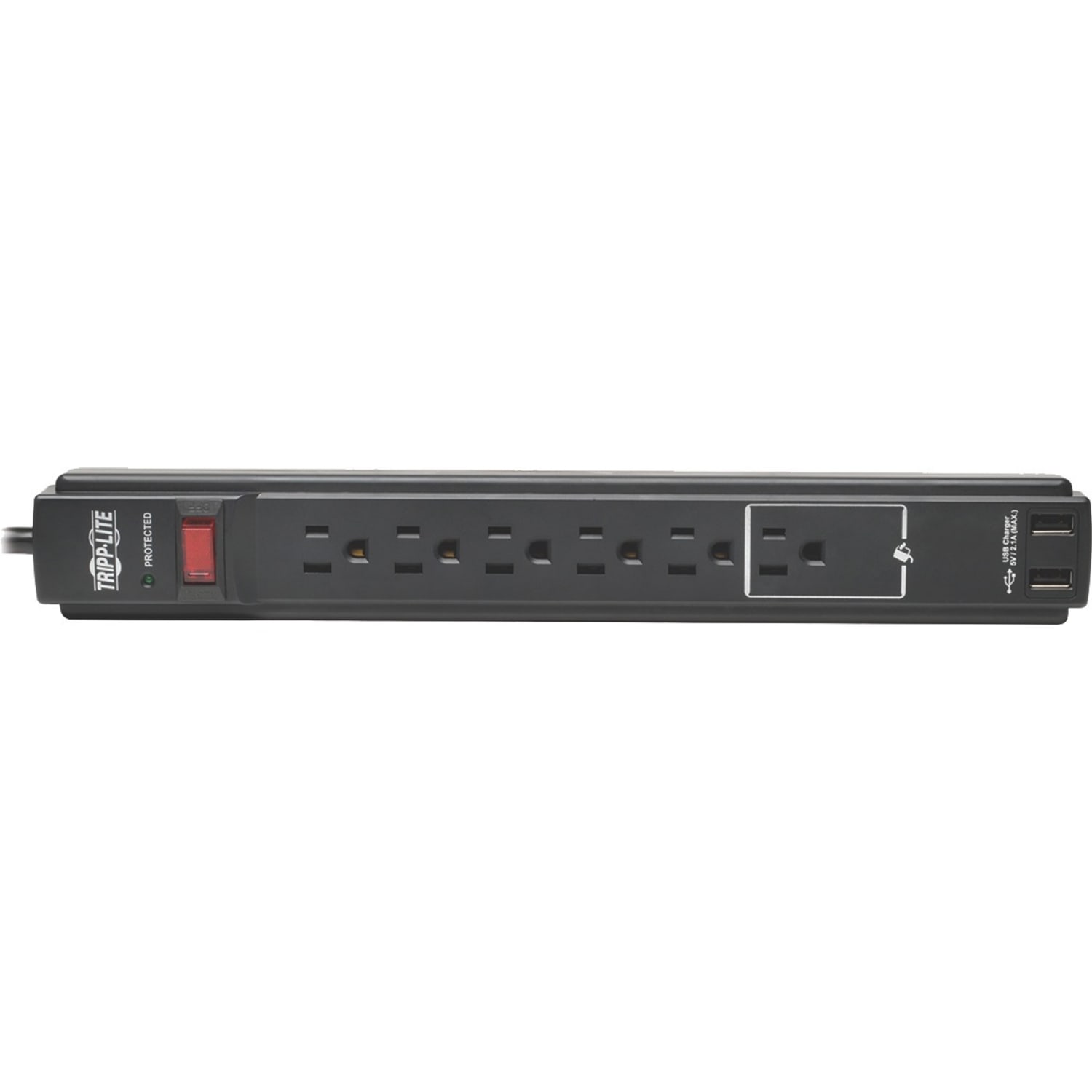 Tripp Lite Surge Protector Power Strip 120V USB 6 Outlet 6ft Cord 990 Joule TAA, TLP606USBBTAA - Image 3