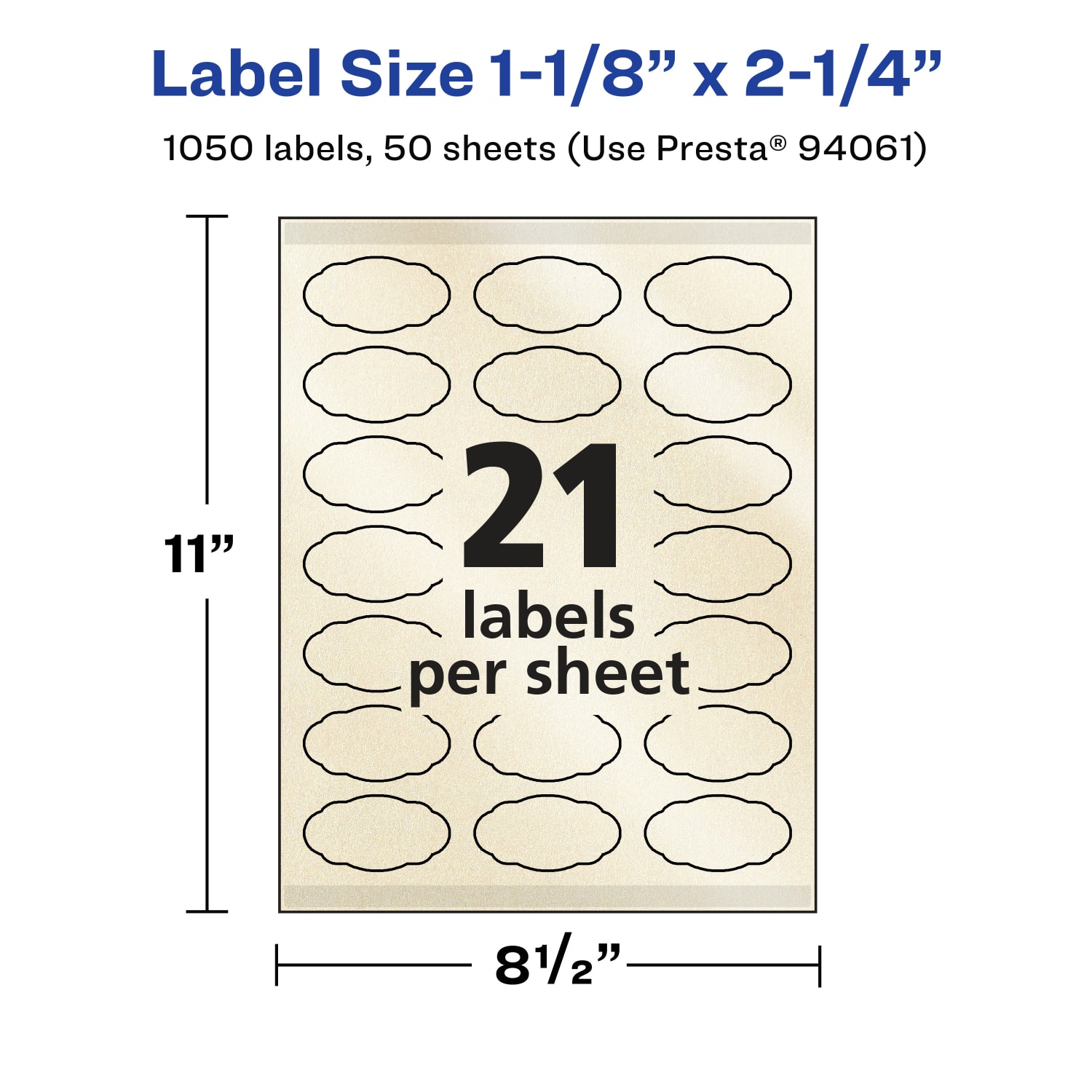 Avery Pearlized Permanent Labels With Sure Feed, 94061-PIP50, Oval Scalloped, 1-1/8in x 2-1/4in, Ivory, Pack Of 1,050 Labels - Image 6
