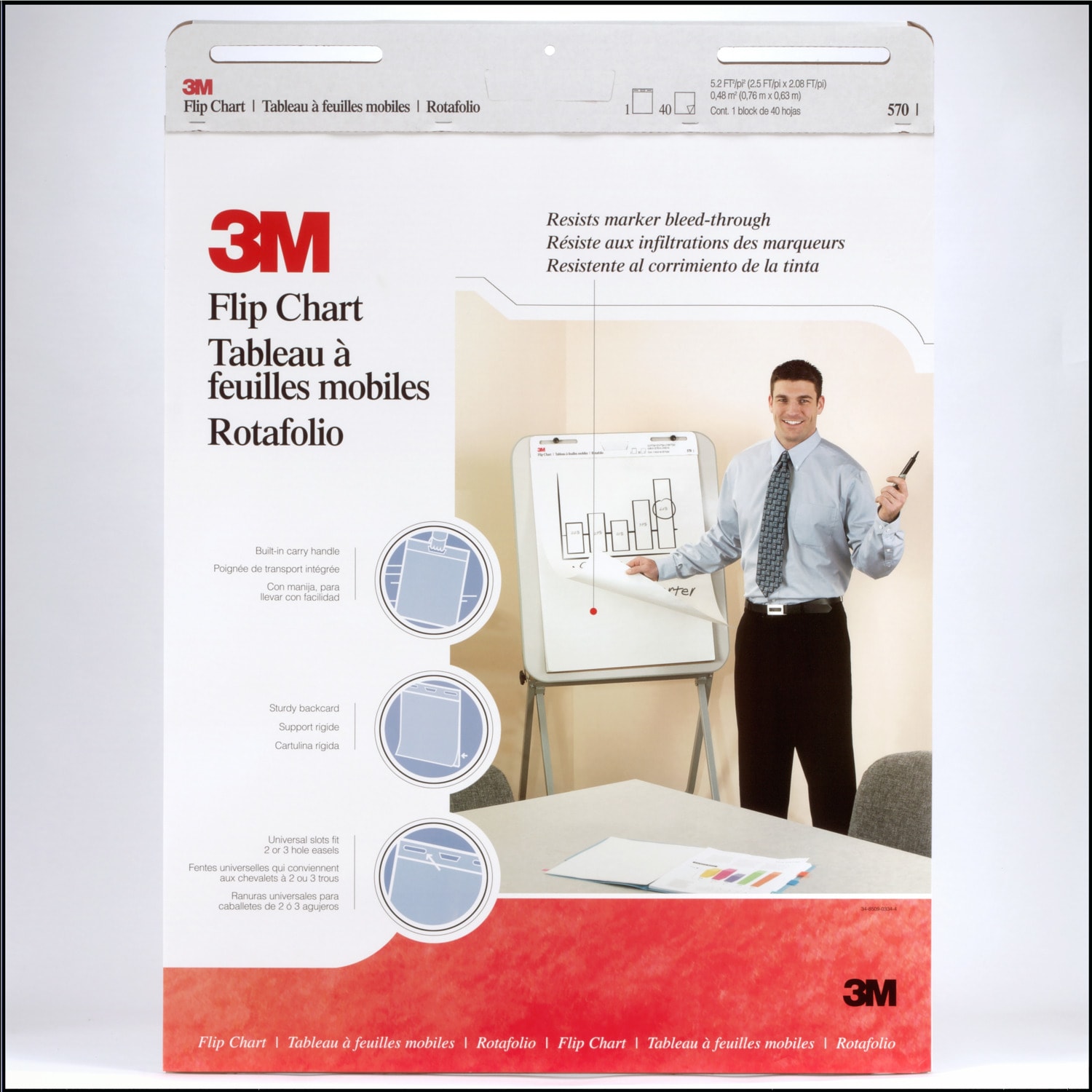 3M Flip Chart, 25in x 30in, Pad Of 40 Sheets - Image 4