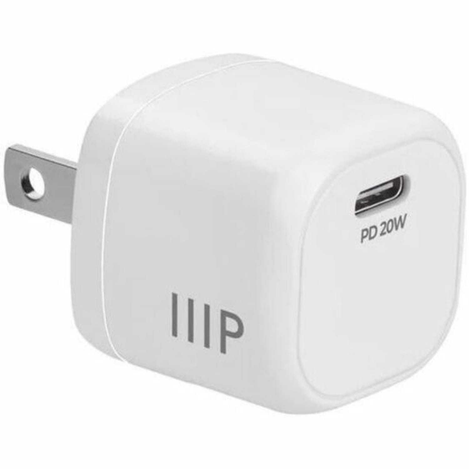 Monoprice 20W USB-C Mini Cubic Wall Charger White - 20 W - 120 V AC, 230 V AC Input - 5 V DC, 9 V DC, 12 V DC Output - 3 A - White - 1 - Image 3
