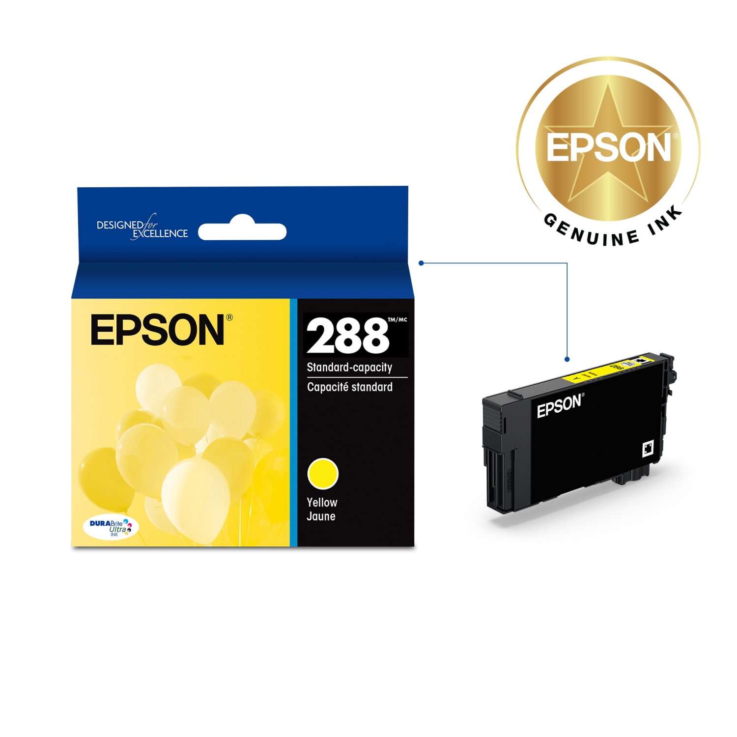 Epson 288 DuraBrite Ultra Yellow Ink Cartridge, T288420-S - Image 3