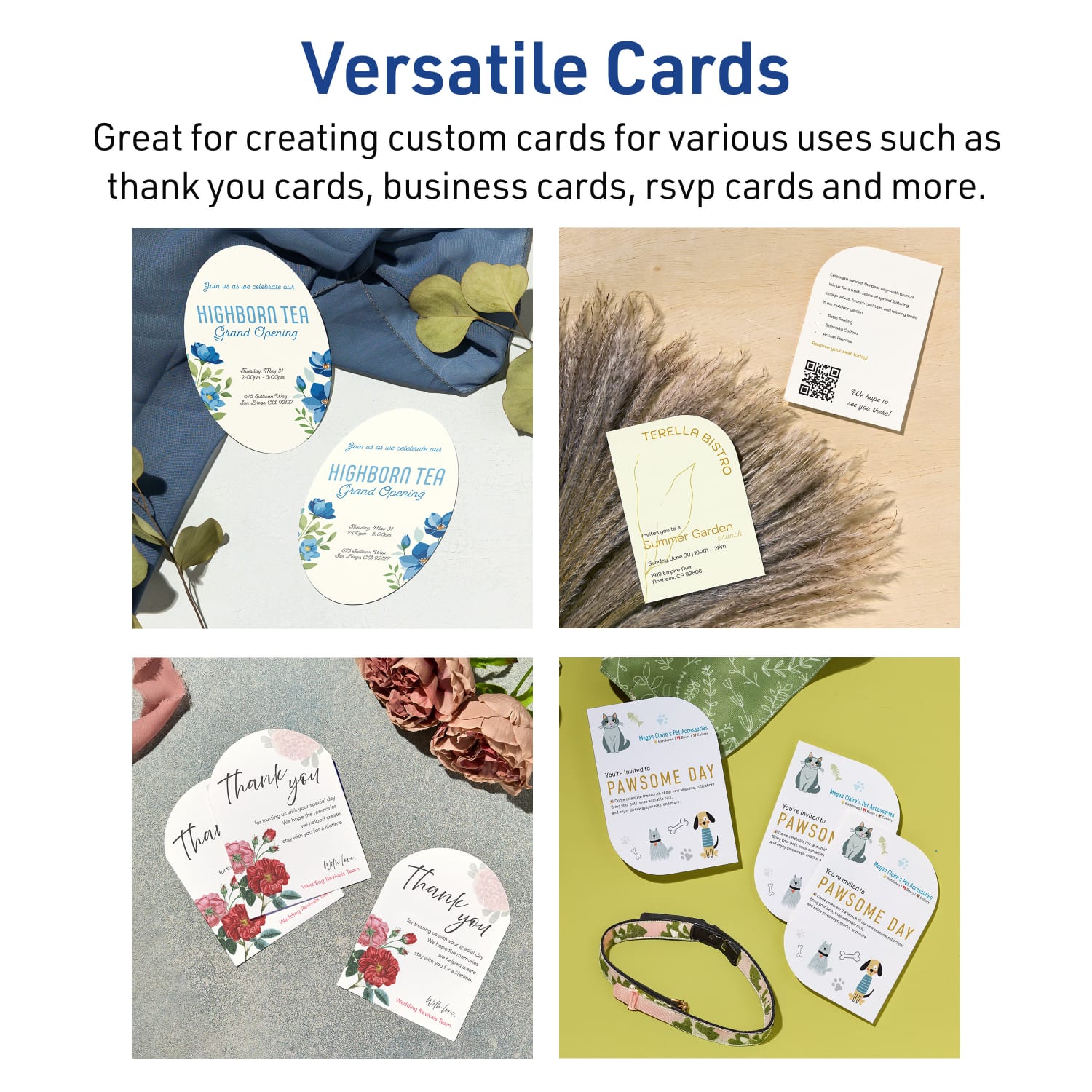 Avery Print-To-The-Edge Flat Cards With Sure Feed Technology, 4inx6in Oval, Matte White, Pack Of 20 - Image 5