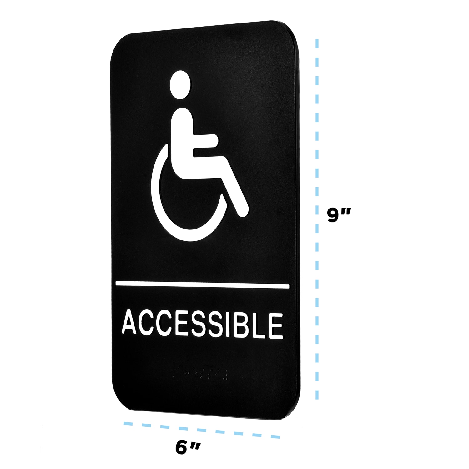 Alpine ADA Handicap Accessible Signs With Braille, 9in x 6in, Black/White, Pack Of 10 Signs - Image 4