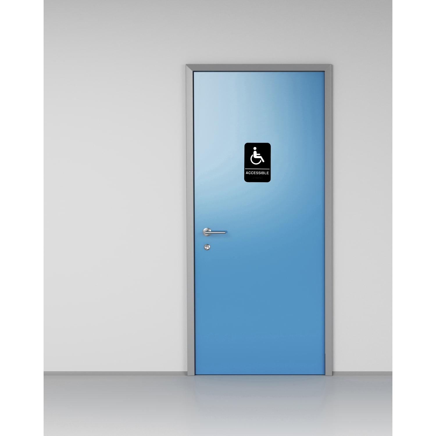 Alpine ADA Handicap Accessible Signs With Braille, 9in x 6in, Black/White, Pack Of 10 Signs - Image 5