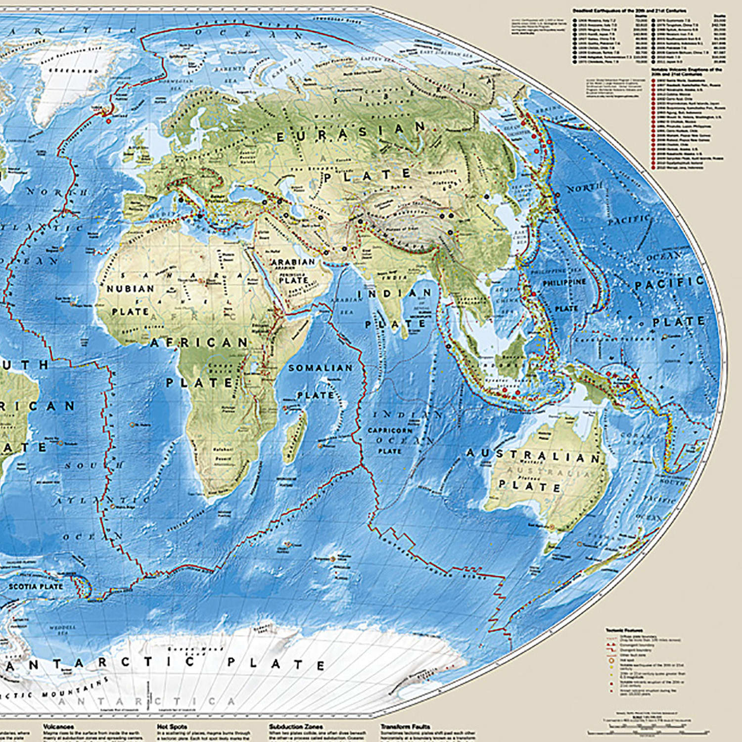 National Geographic The Dynamic Earth, Plate Tectonics Map, Laminated, 36in x 24in - Image 4