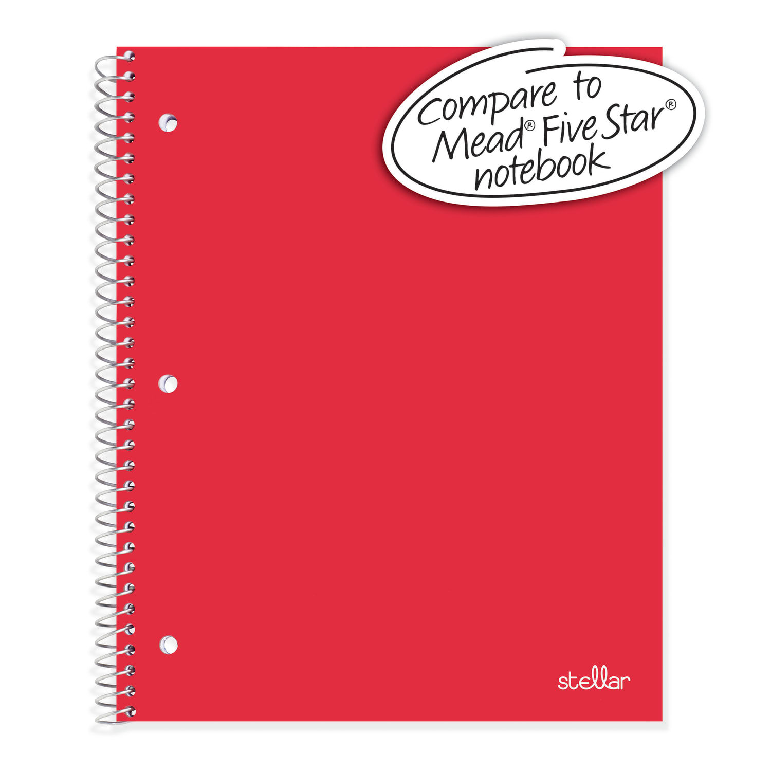 Office Depot Brand Stellar Poly Notebook, 8-1/2in x 11in, 1 Subject, College Ruled, 100 Sheet, Red - Image 3