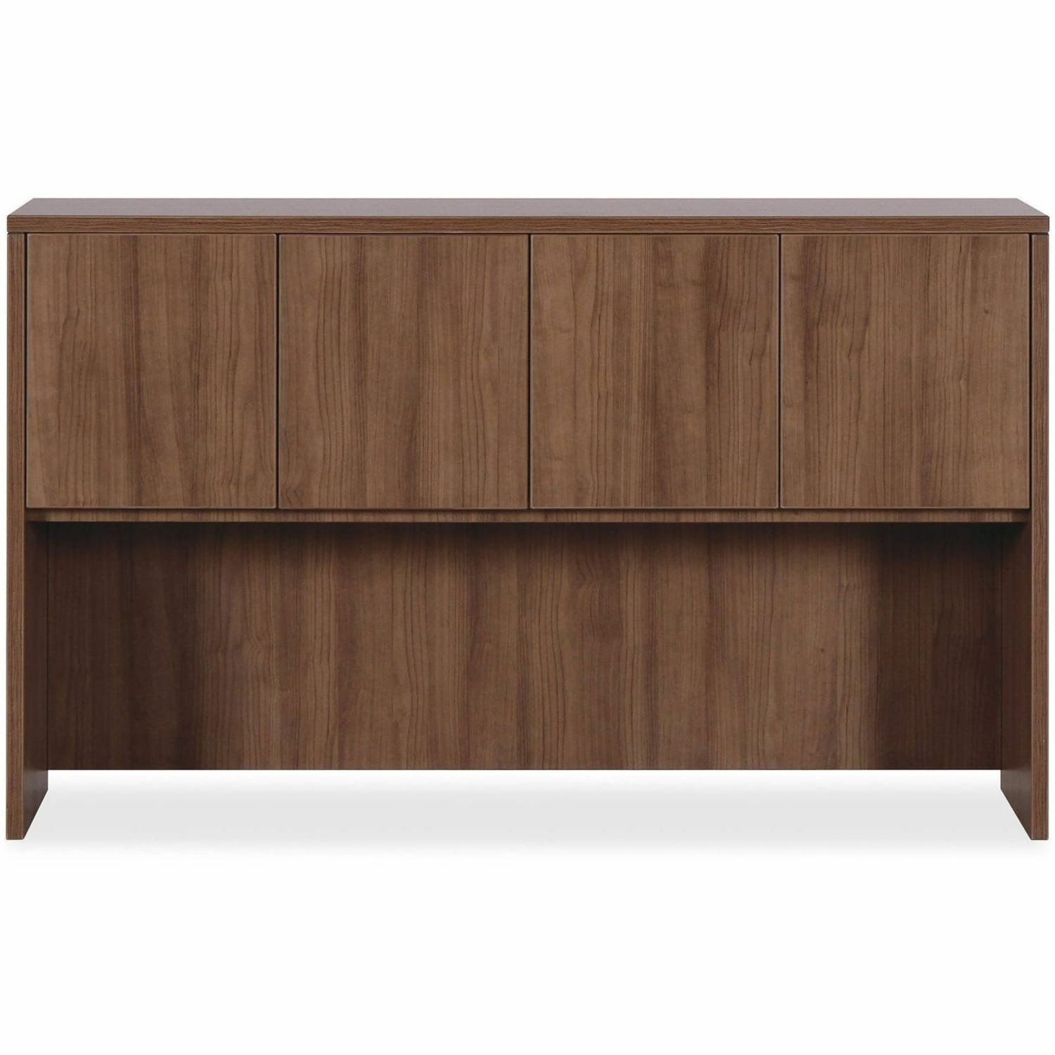 Lorell Essentials Hutch With Doors, 60inW, Walnut - Image 3
