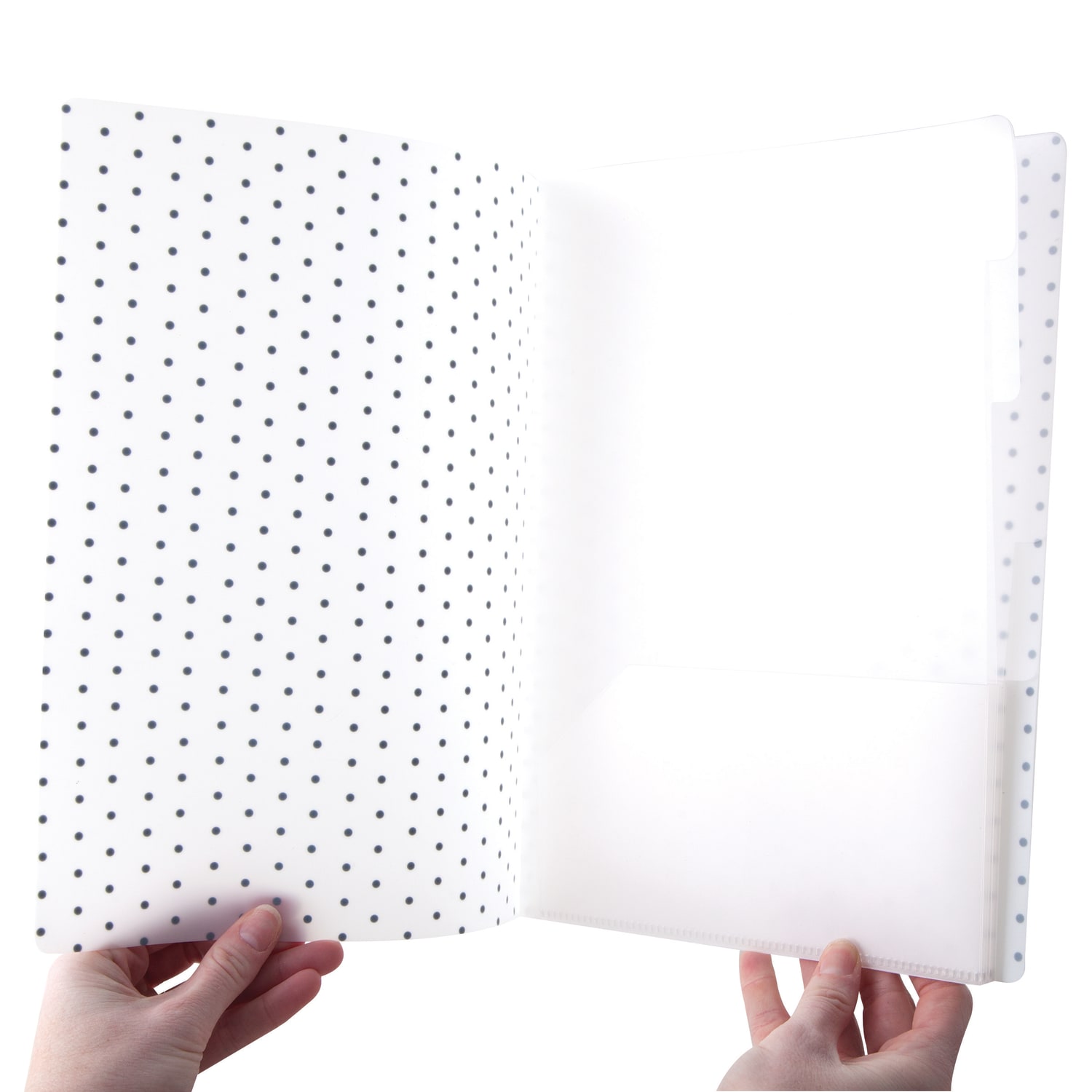 Realspace Poly Expanding File Folder, 8-Pocket, Letter Size, 4in Expansion, White/Black Dots - Image 3