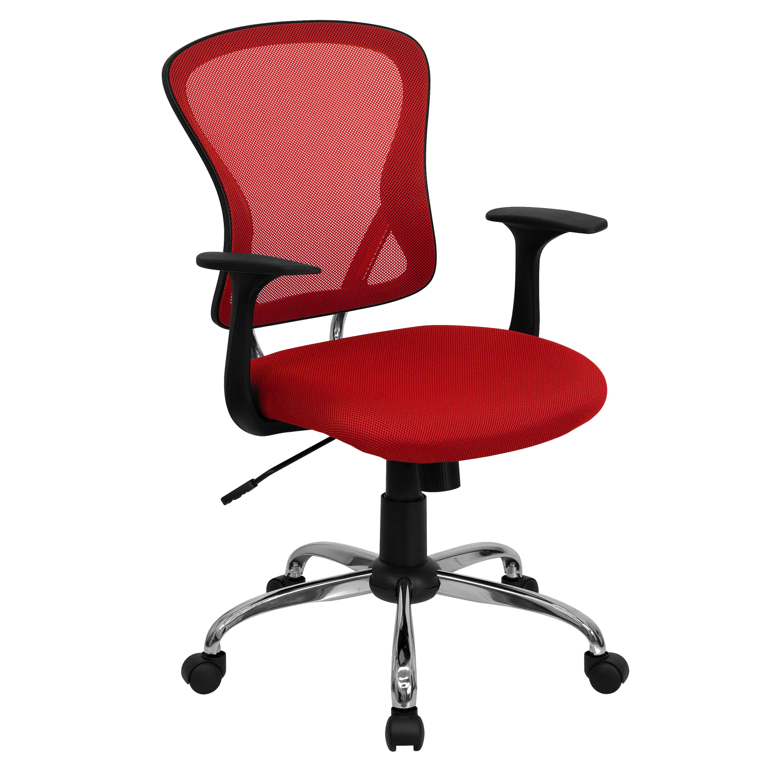 Flash Furniture Mesh Mid-Back Task Chair, Red/Black/Chrome - Image 3