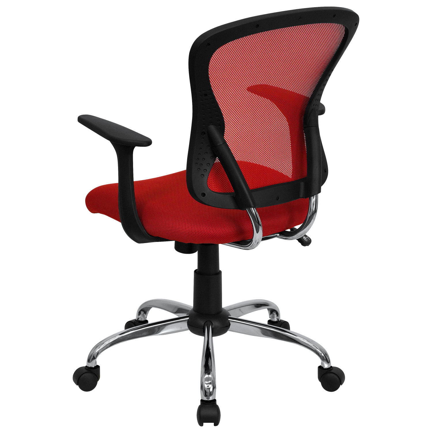 Flash Furniture Mesh Mid-Back Task Chair, Red/Black/Chrome - Image 8