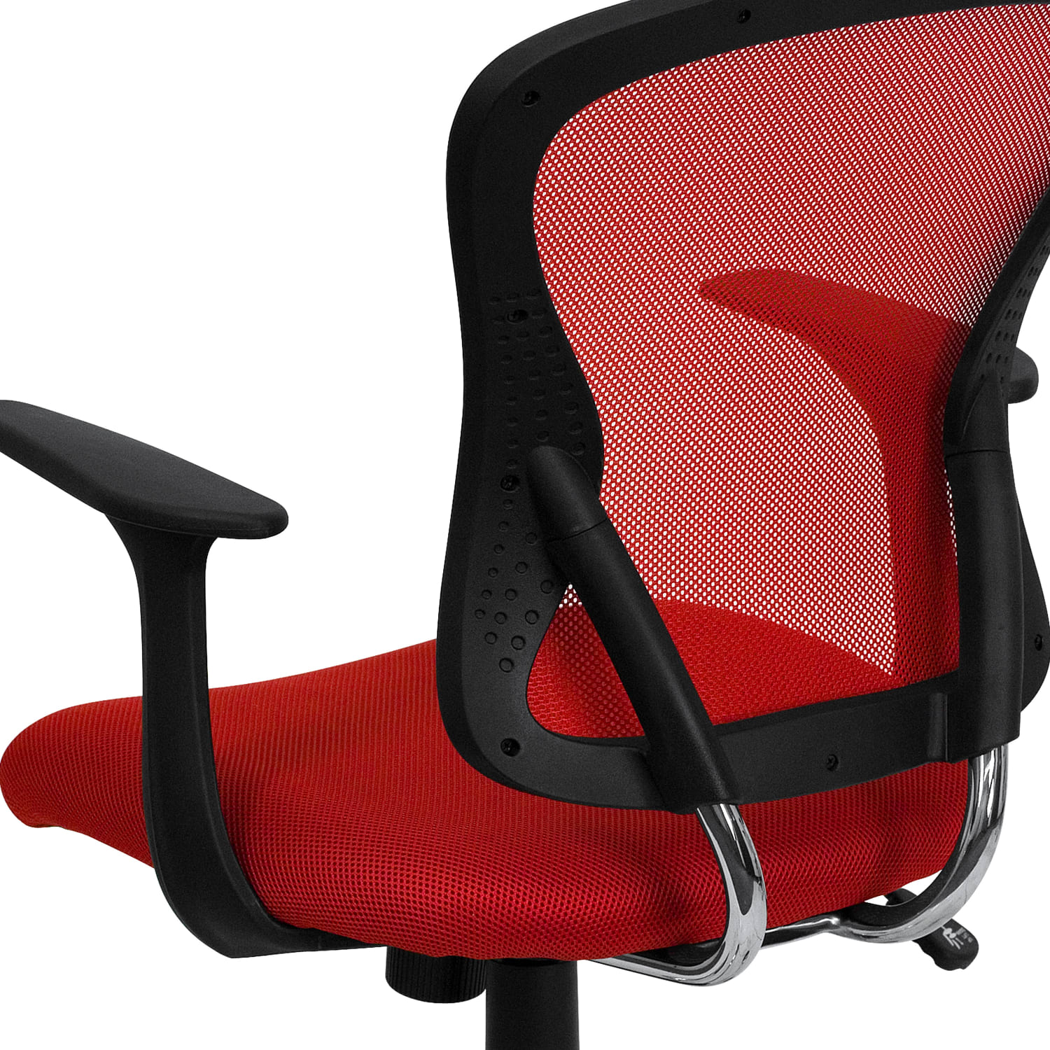 Flash Furniture Mesh Mid-Back Task Chair, Red/Black/Chrome - Image 9