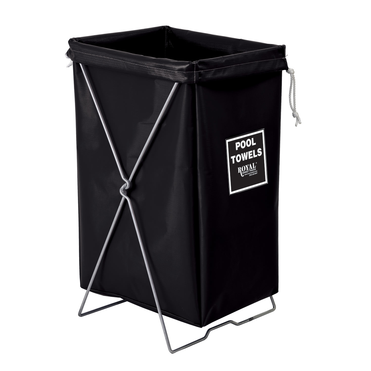 Royal Basket Trucks Hamper, Pool Towels Hamper Kit, 17inL x 15inW x 30inH, Black
