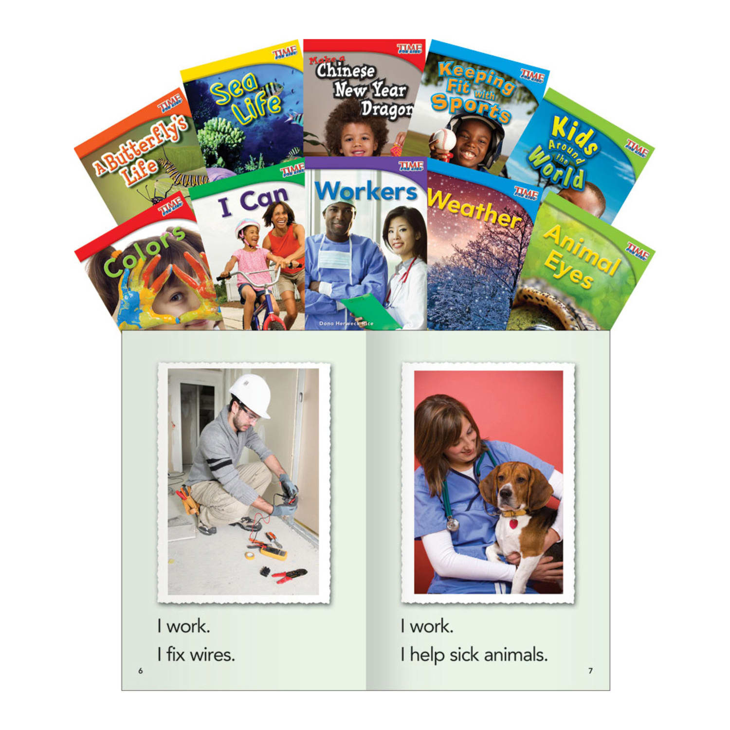 Teacher Created Materials TIME FOR KIDS Nonfiction Book Set, Set 2, Set Of 10 Books, Grade 1