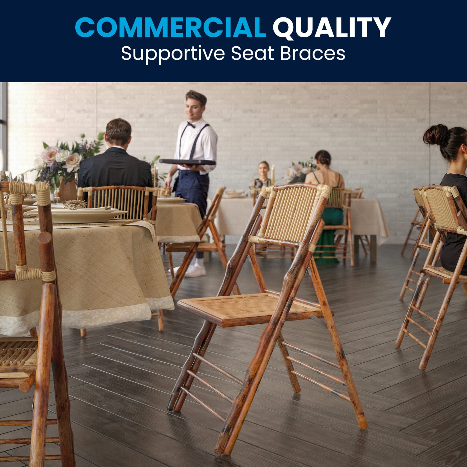 Flash Furniture American Champion Bamboo Folding Chair, Wood Grain - Image 6