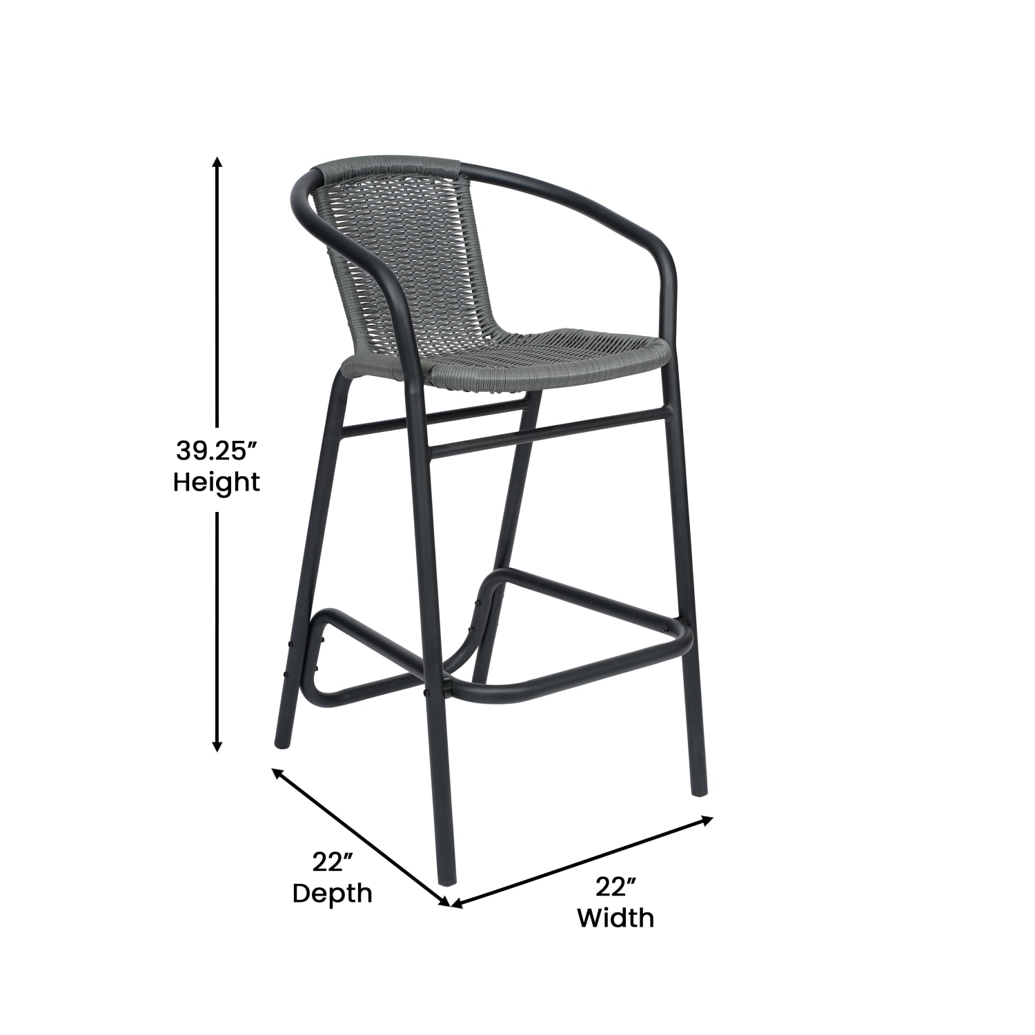 Flash Furniture Lila Set of 4 Commercial Grade IndoorOutdoor PE Rattan Restaurant Barstools with Aluminum Frames and Footrests Gray PopularChairscom Flash Furniture Lila Set of 4 Commercial Grade Indoor Outdoor PE Rattan Restaurant Barstools with Aluminum Frames and Footrests Gray PopularChairscom