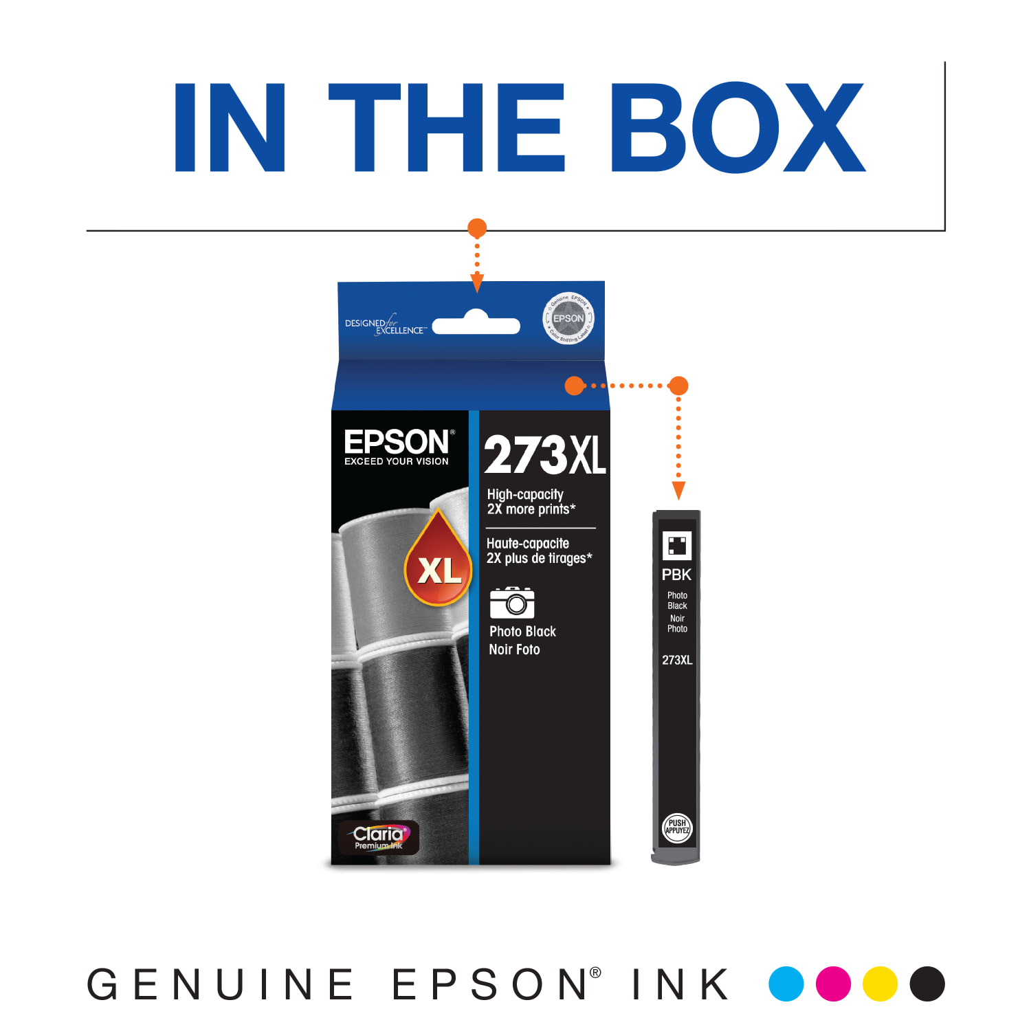 Epson 273XL Claria Premium Photo Black High-Yield Ink Cartridge, T273XL120-S - Image 3