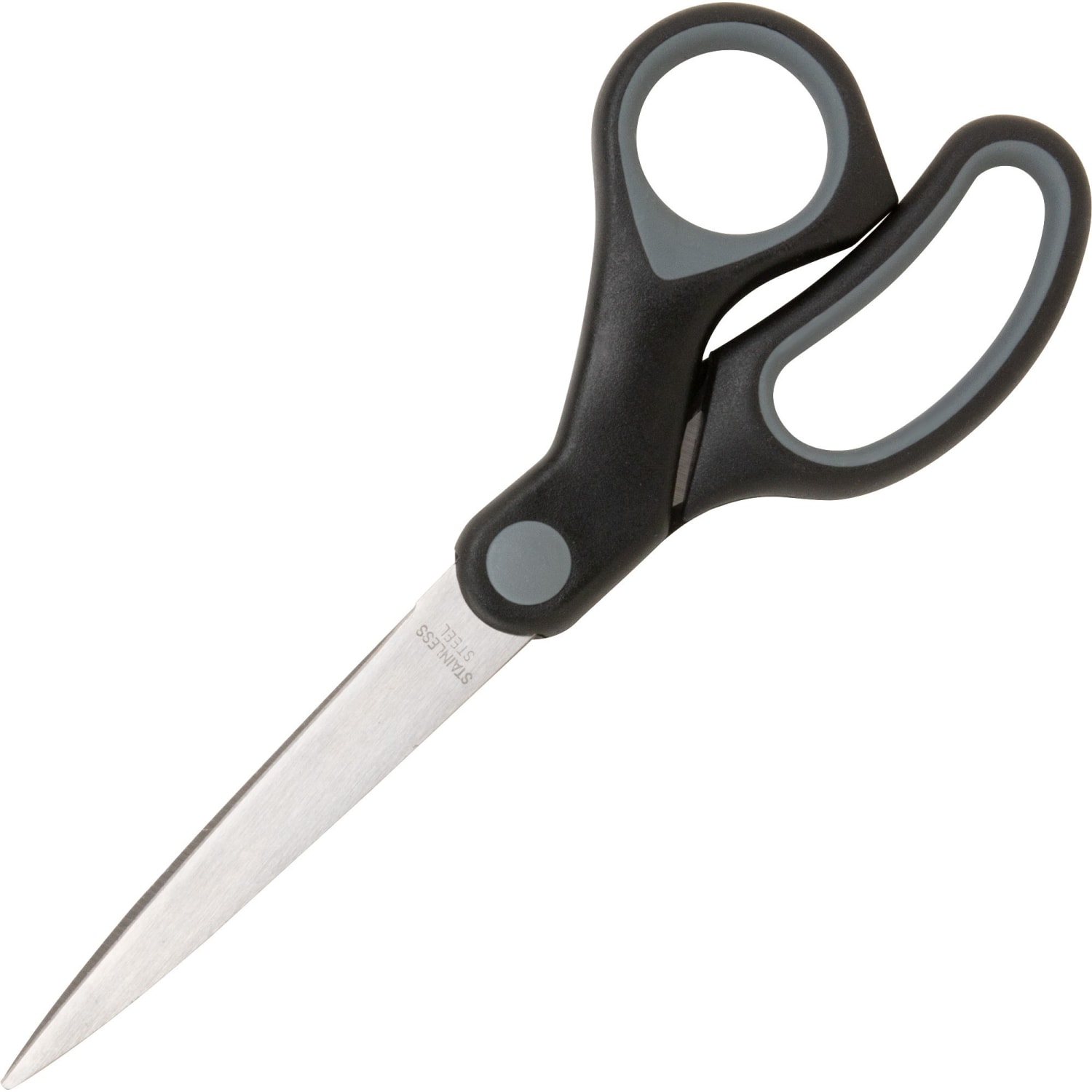 Sparco Rubber Handle Scissors, 8in, Pointed, Black/Gray - Image 3