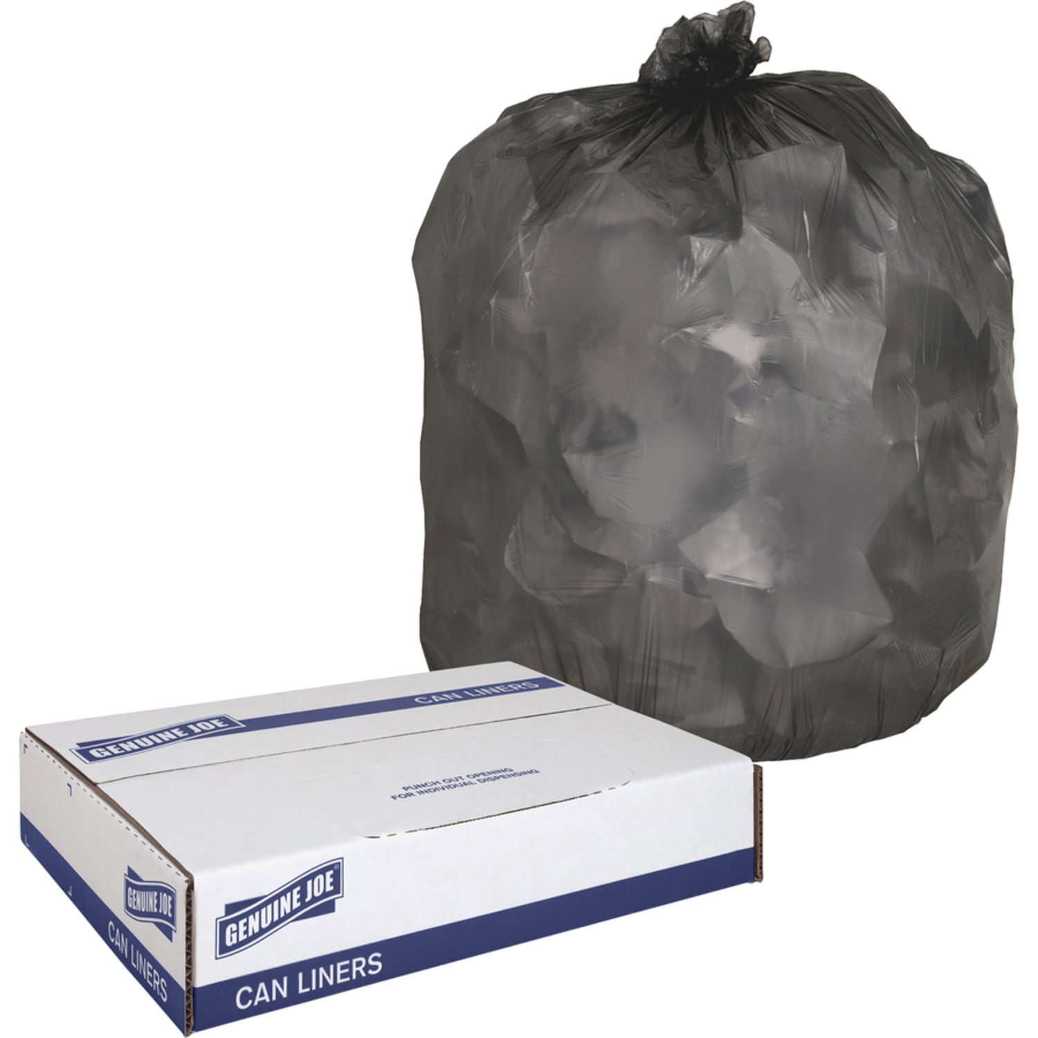 Genuine Joe Linear Low-Density Trash Liners, 56 Gallons, 43in x 48in, Black, Box Of 200 - Image 3