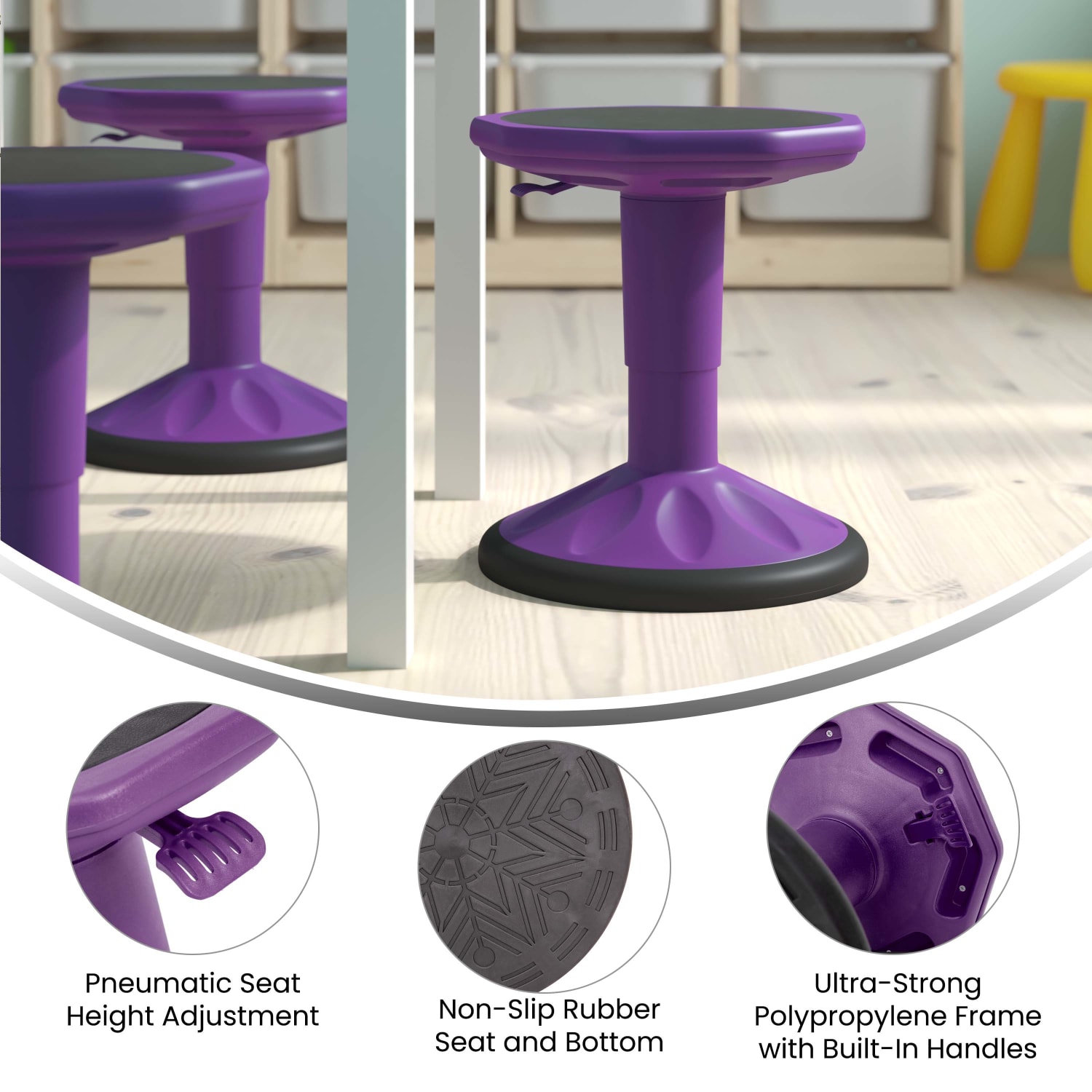 Flash Furniture Carter Adjustable Height Kids Flexible Active Stool Purple PopularChairscom Flash Furniture Carter Adjustable Height Kids Flexible Active Stool Purple PopularChairscom