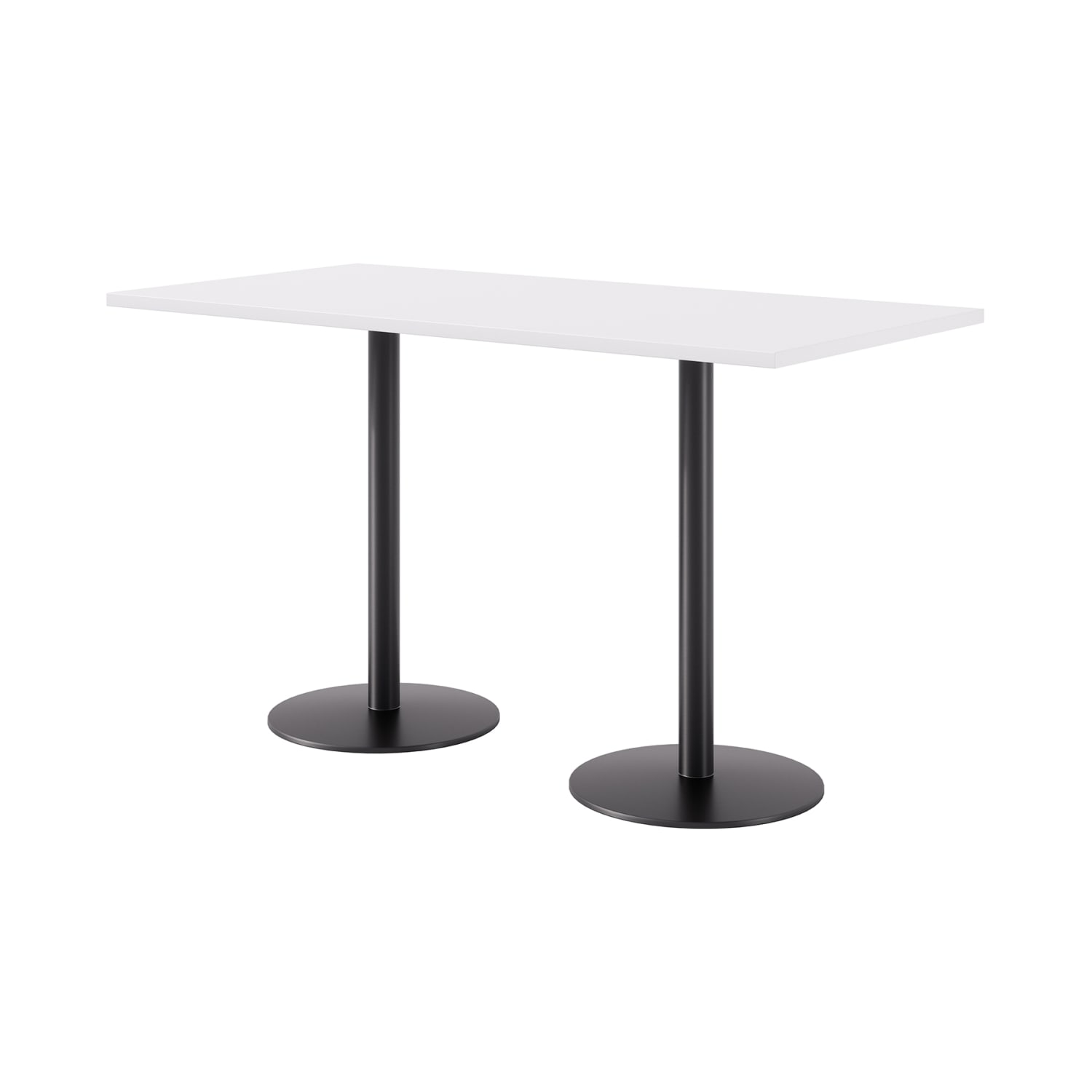 KFI Studios Proof Bistro Rectangle Pedestal Table, 41inH x 72inW x 36inD, Designer White/Black