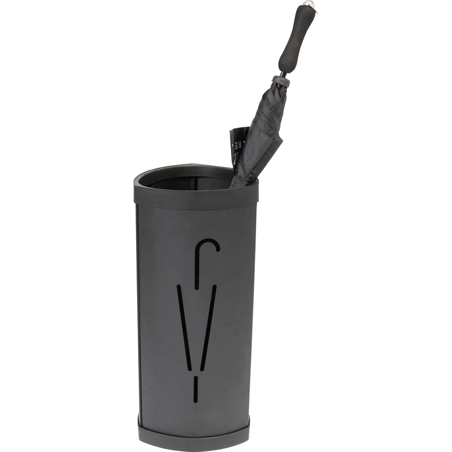 Alba Large Triangular Umbrella Stand - 25.4in Height x 6.1in Width x 13in Depth - Steel, ABS Plastic - Black - 1 Each - Image 3