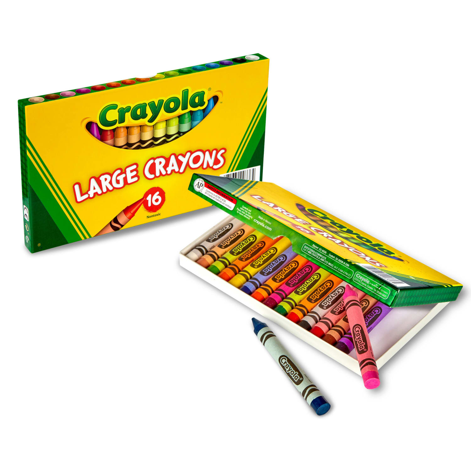 Crayola Large Crayons, Classic Colors, 16 Per Pack, Set Of 6 Packs - Image 5