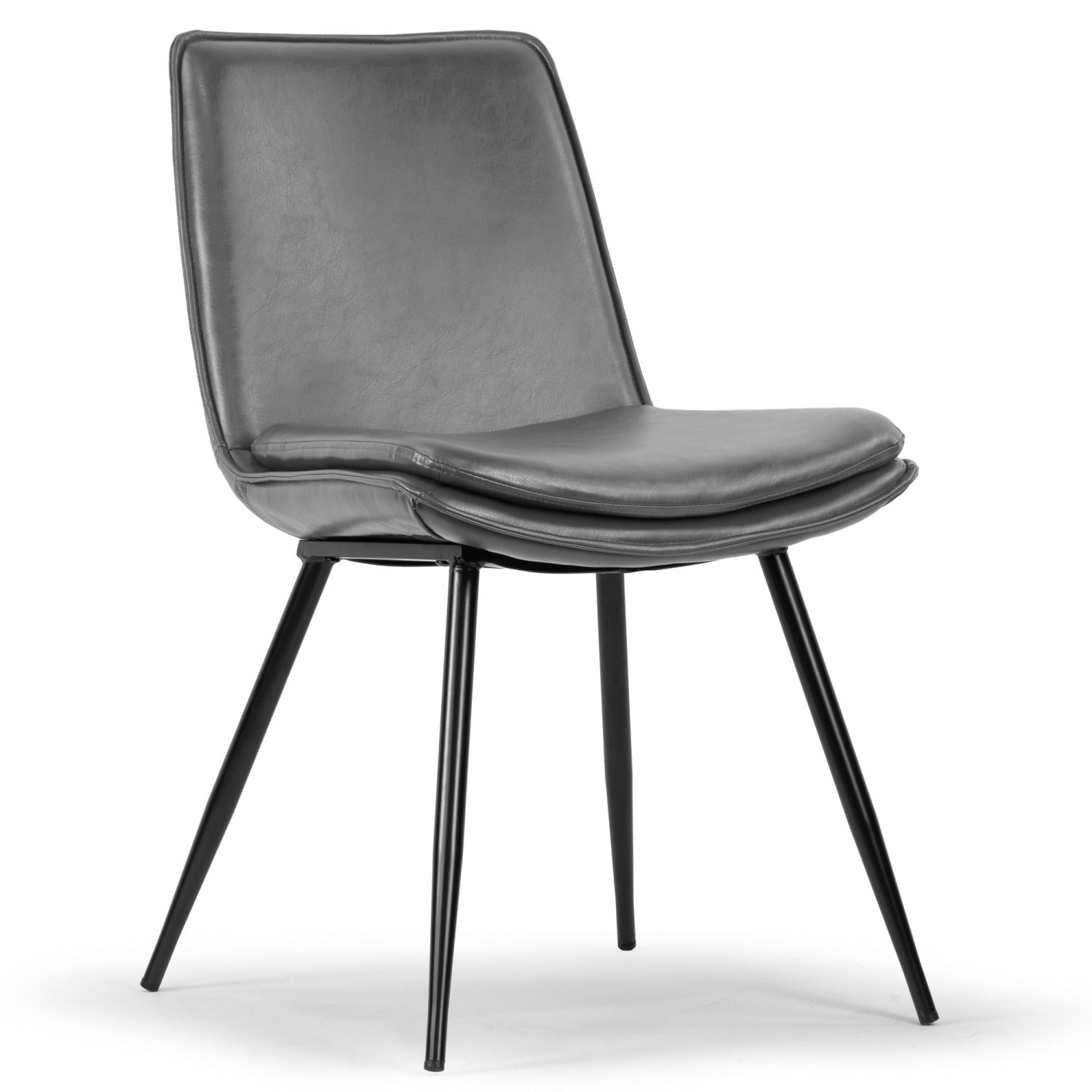 Glamour Home Avalon Faux Leather Dining Chairs With Metal Legs Gray Set Of 2 Chairs PopularChairscom