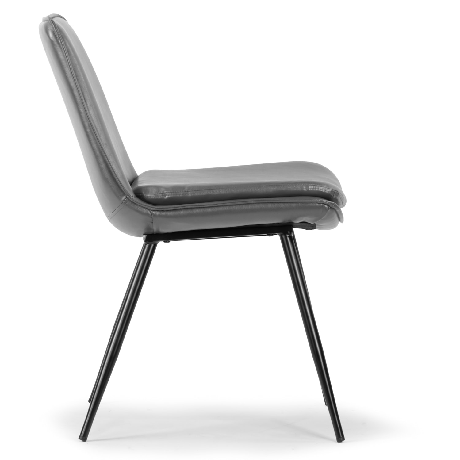Glamour Home Avalon Faux Leather Dining Chairs With Metal Legs, Gray, Set Of 2 Chairs - Image 5