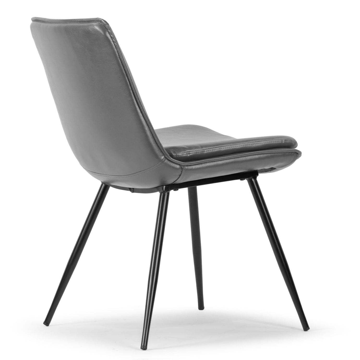 Glamour Home Avalon Faux Leather Dining Chairs With Metal Legs, Gray, Set Of 2 Chairs - Image 6