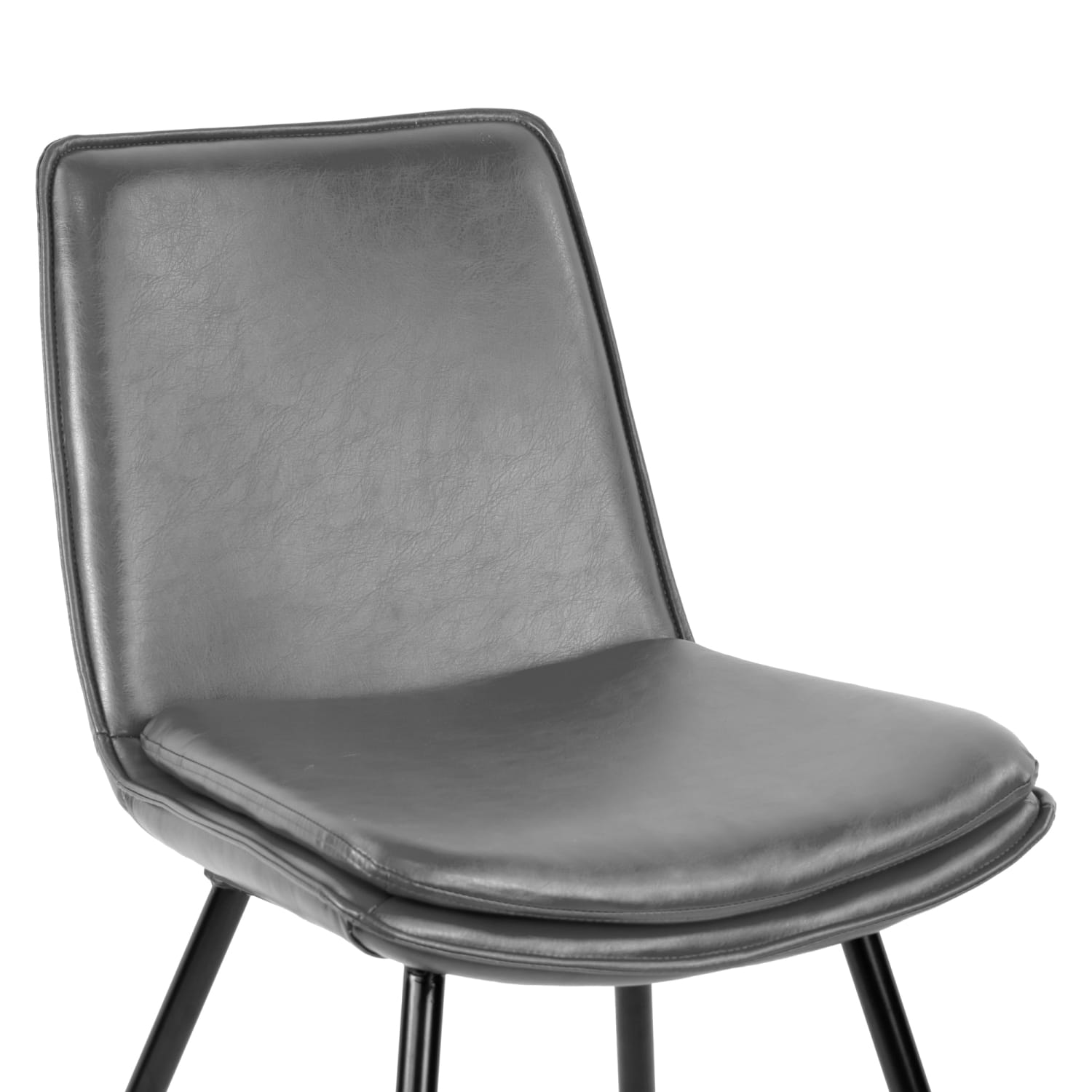 Glamour Home Avalon Faux Leather Dining Chairs With Metal Legs, Gray, Set Of 2 Chairs - Image 7