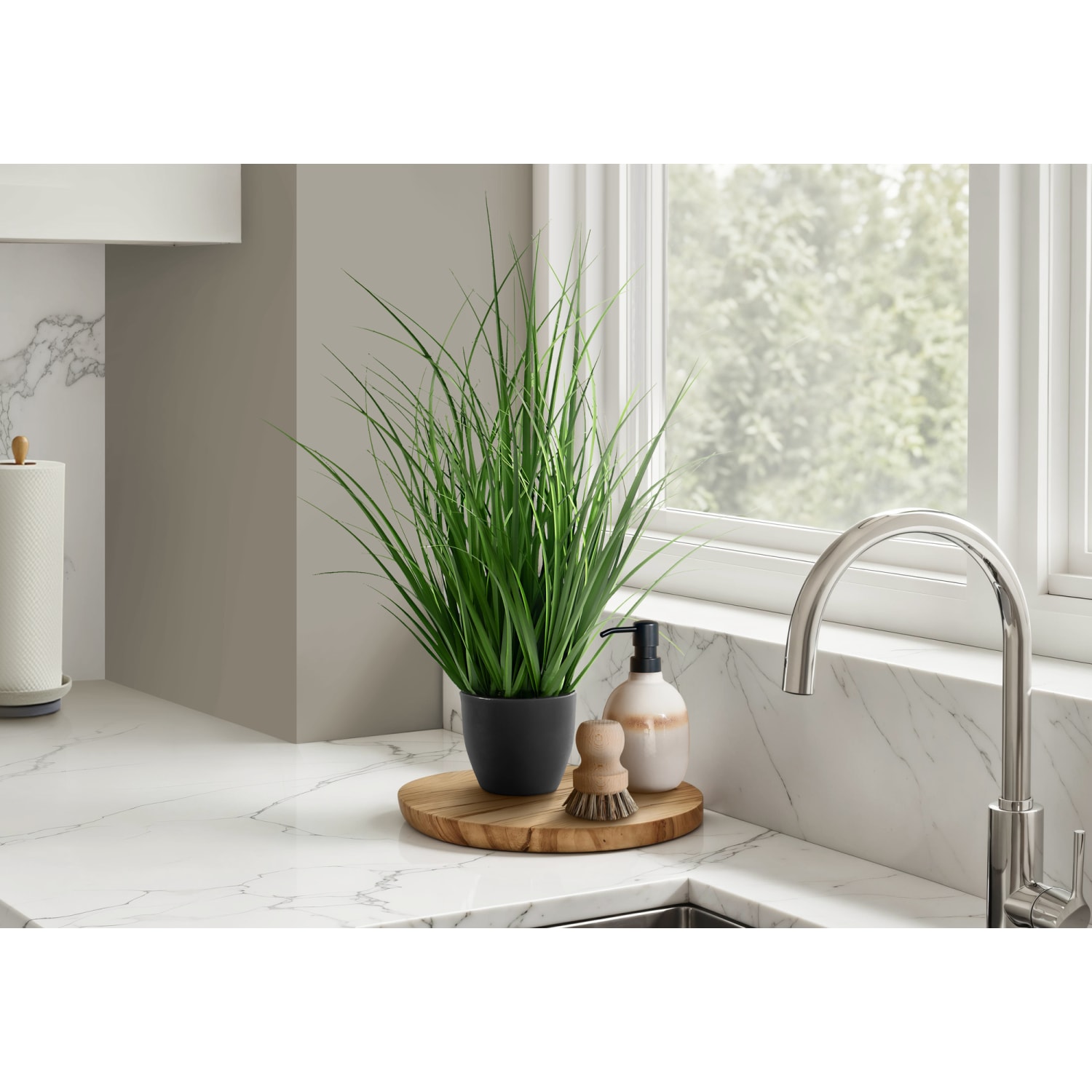 Monarch Specialties Kyle 22-1/2inH Artificial Plant With Pot, 22-1/2inH x 22inW x 22inD, Green - Image 3
