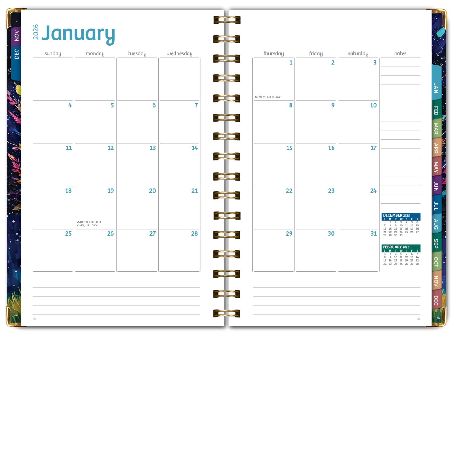 2026 Excello Brands Hardcover Fashion Daily/Weekly/Monthly Planner, 5.5in x 8in, Black Tree Seasons November 2025 - December 2026, (FSHN-CY26-58-32) - Image 5