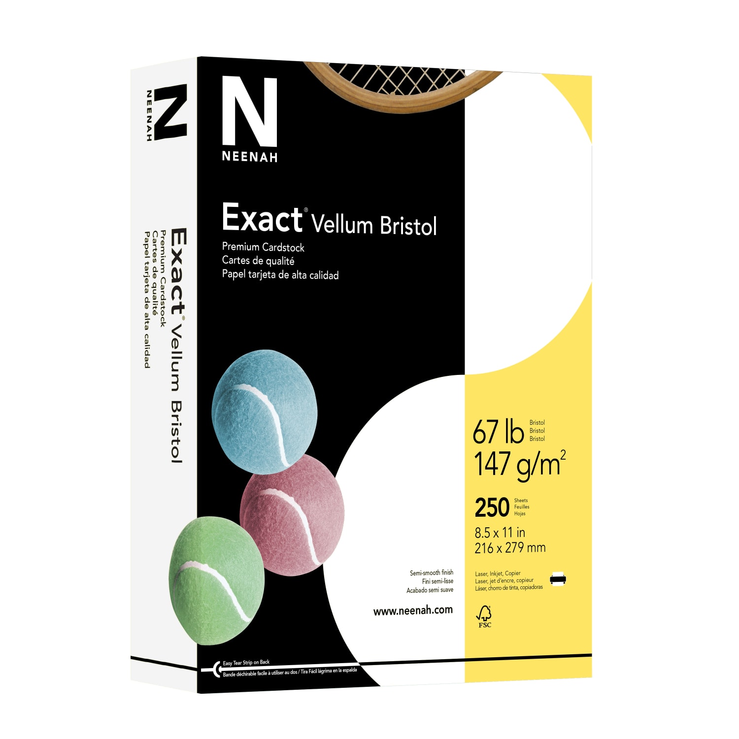 Exact Vellum Bristol Card Stock, White, Letter (8.5in x 11in), 67 Lb, Pack Of 250 - Image 3
