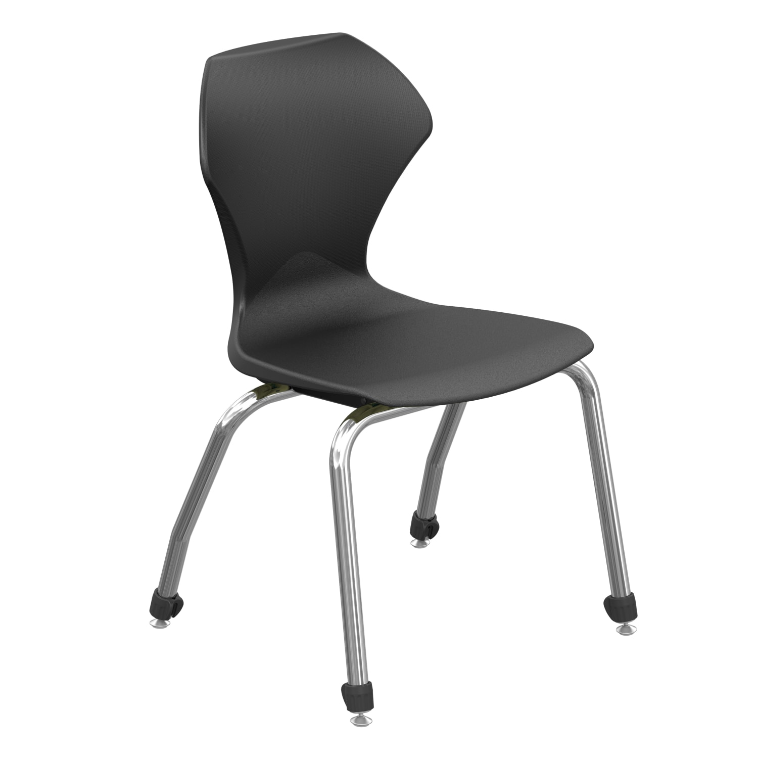 Marco Group Apex Series Stacking Chairs, 16-Inch, Black/Chrome, Set Of 4