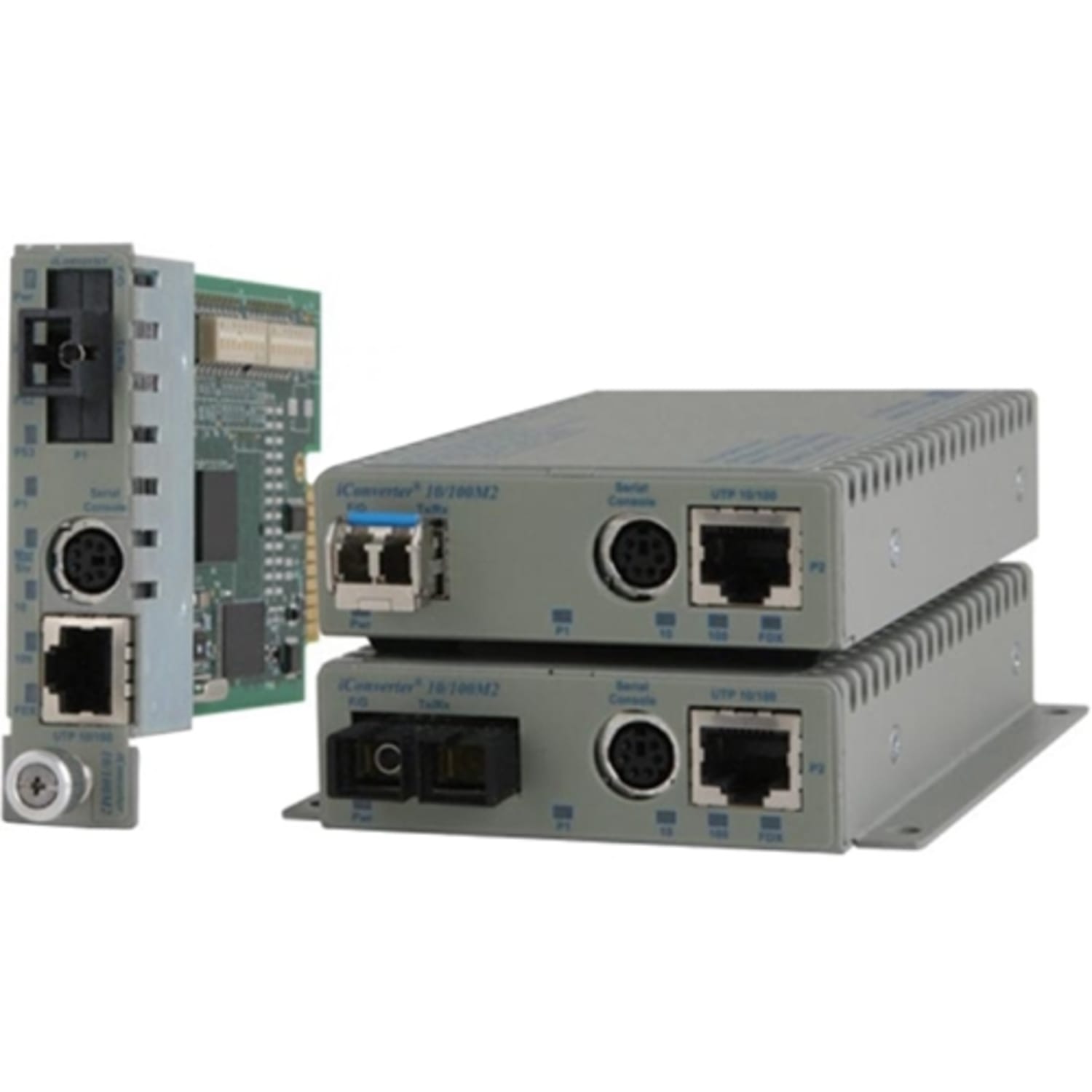 Omnitron Systems iConverter Transceiver/Media Converter - 1 x Network (RJ-45) - 1 x SC Ports - 10/100Base-TX, 100Base-FX - 3.11 Mile - Internal - Image 3