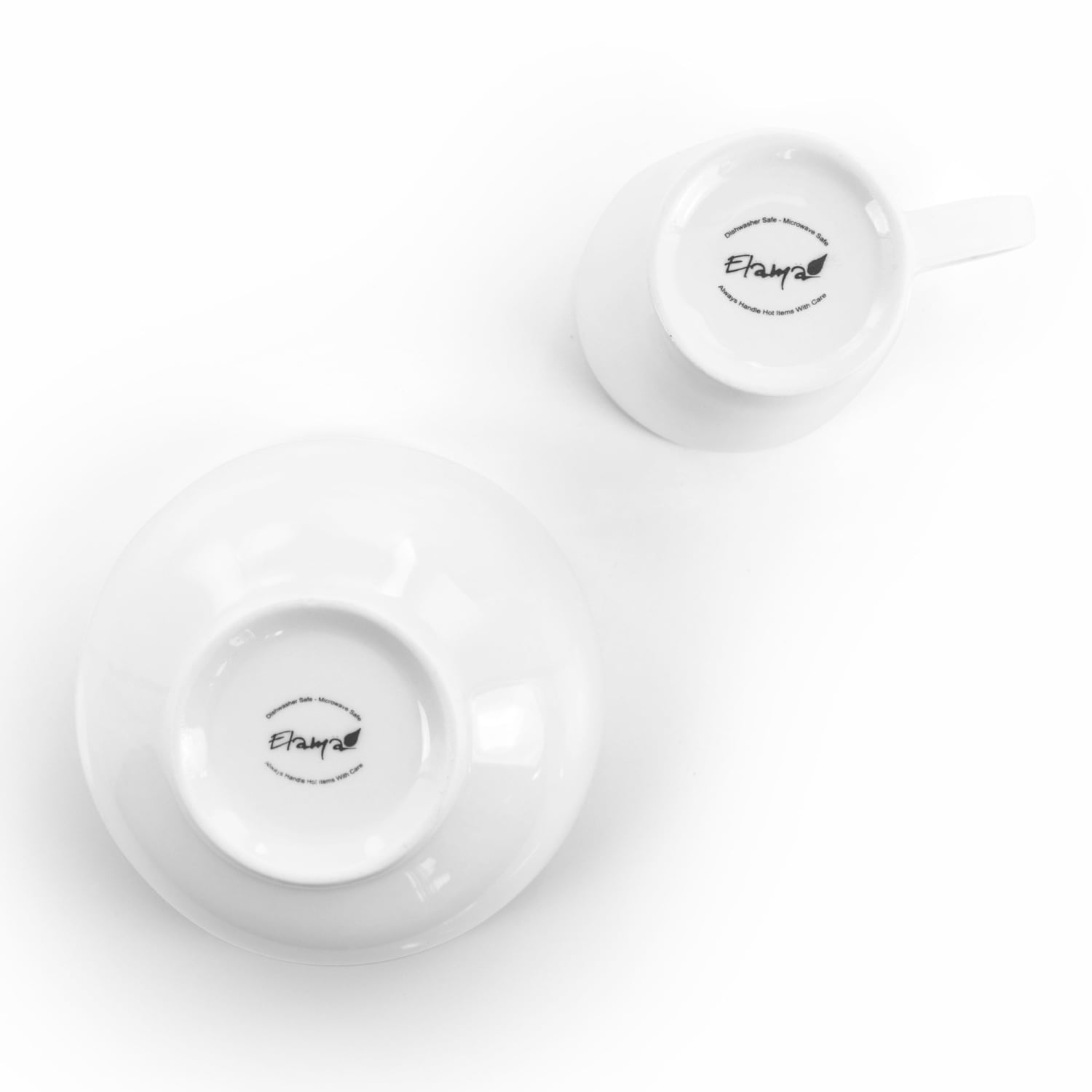 Elama Carey 18-Piece Round Porcelain Dinnerware Set, White - Image 4