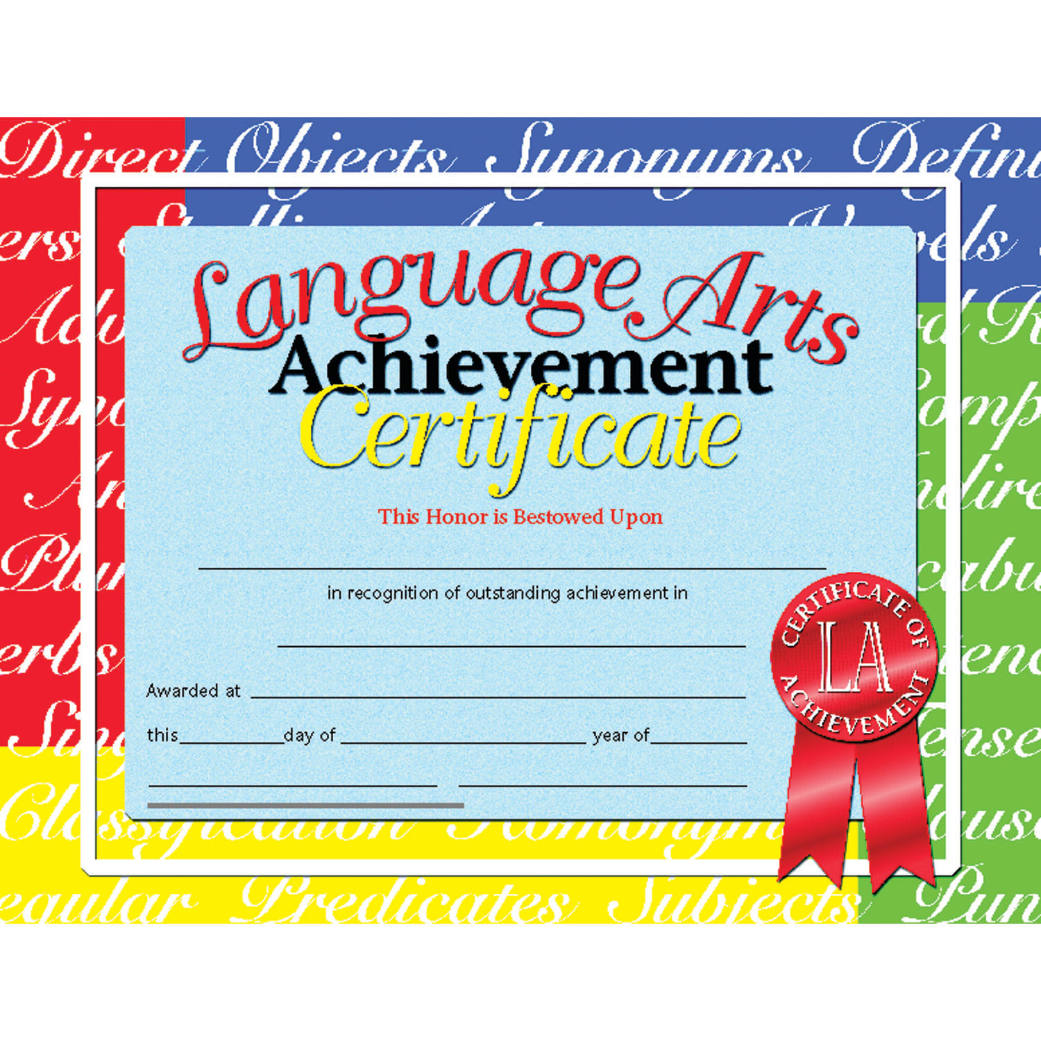 Hayes Certificates, 8-1/2in x 11in, Language Arts Achievement, 30 Certificates Per Pack, Set Of 3 Packs - Image 3