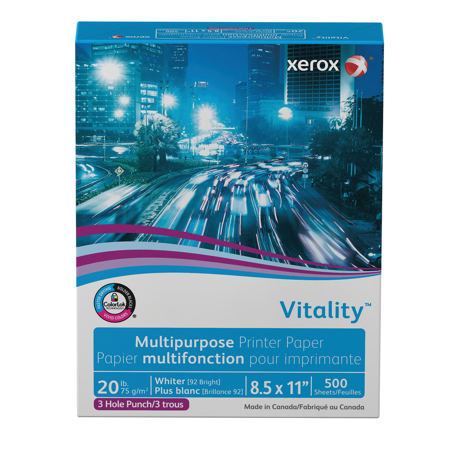 Xerox Vitality 3-Hole Punched Multi-Use Printer & Copy Paper, 1 Ream, White, Letter Size, 500 Sheets Per Ream, 20 Lb, 92 Brightness - 3R2641RM - Image 4