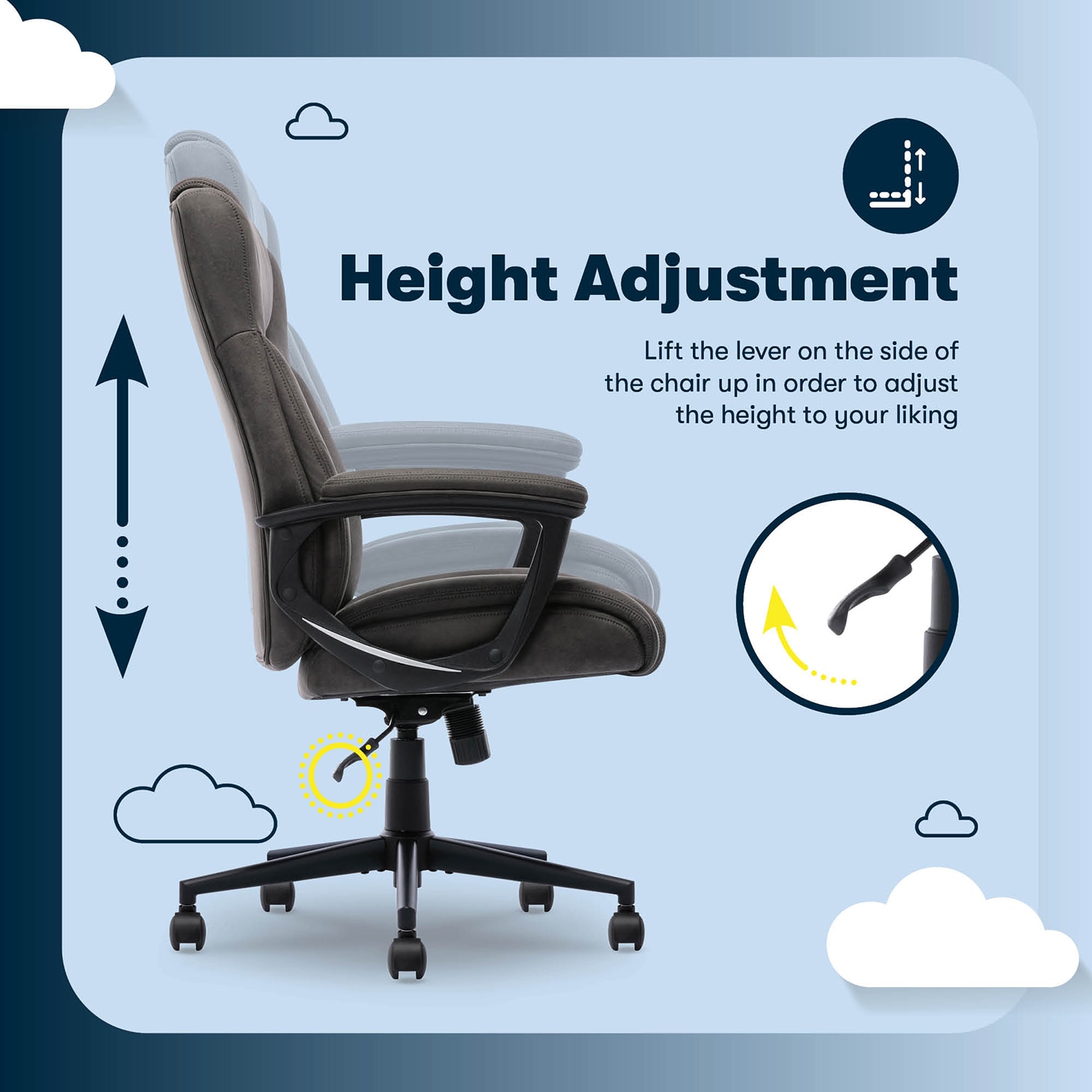 Serta® Comfort Eco Ergonomic Velvet Mid Back Executive Office Chair BrownBlack PopularChairscom